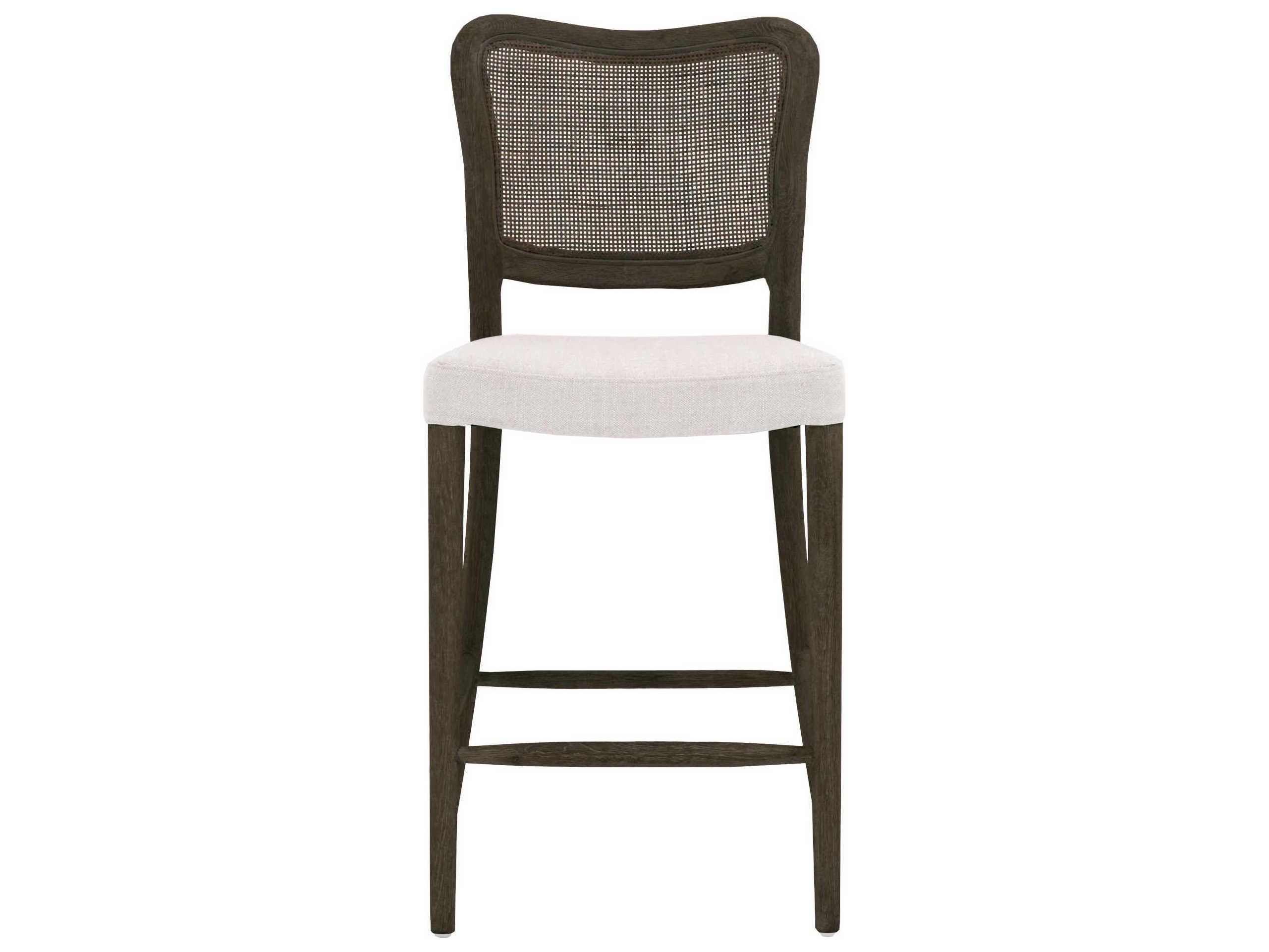 Essentials for Living Stitch & Hand Cela Upholstered Oak Wood Bisque Matte Brown Counter Stool