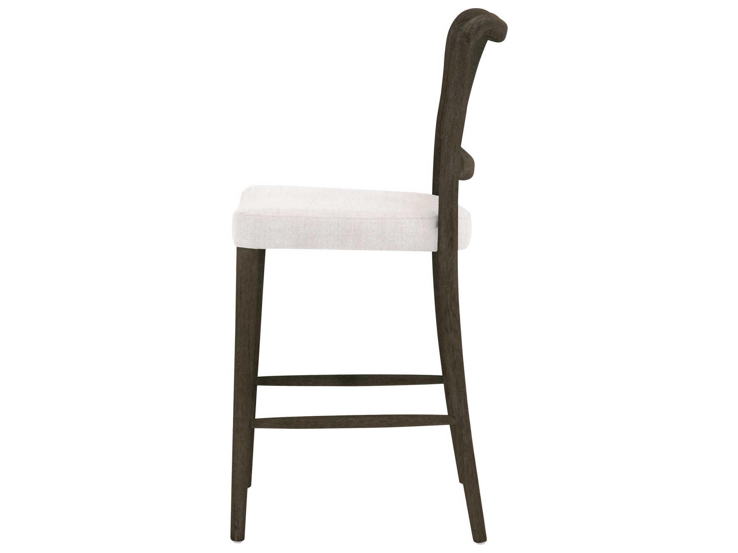 Essentials for Living Stitch & Hand Cela Upholstered Oak Wood Bisque Matte Brown Counter Stool