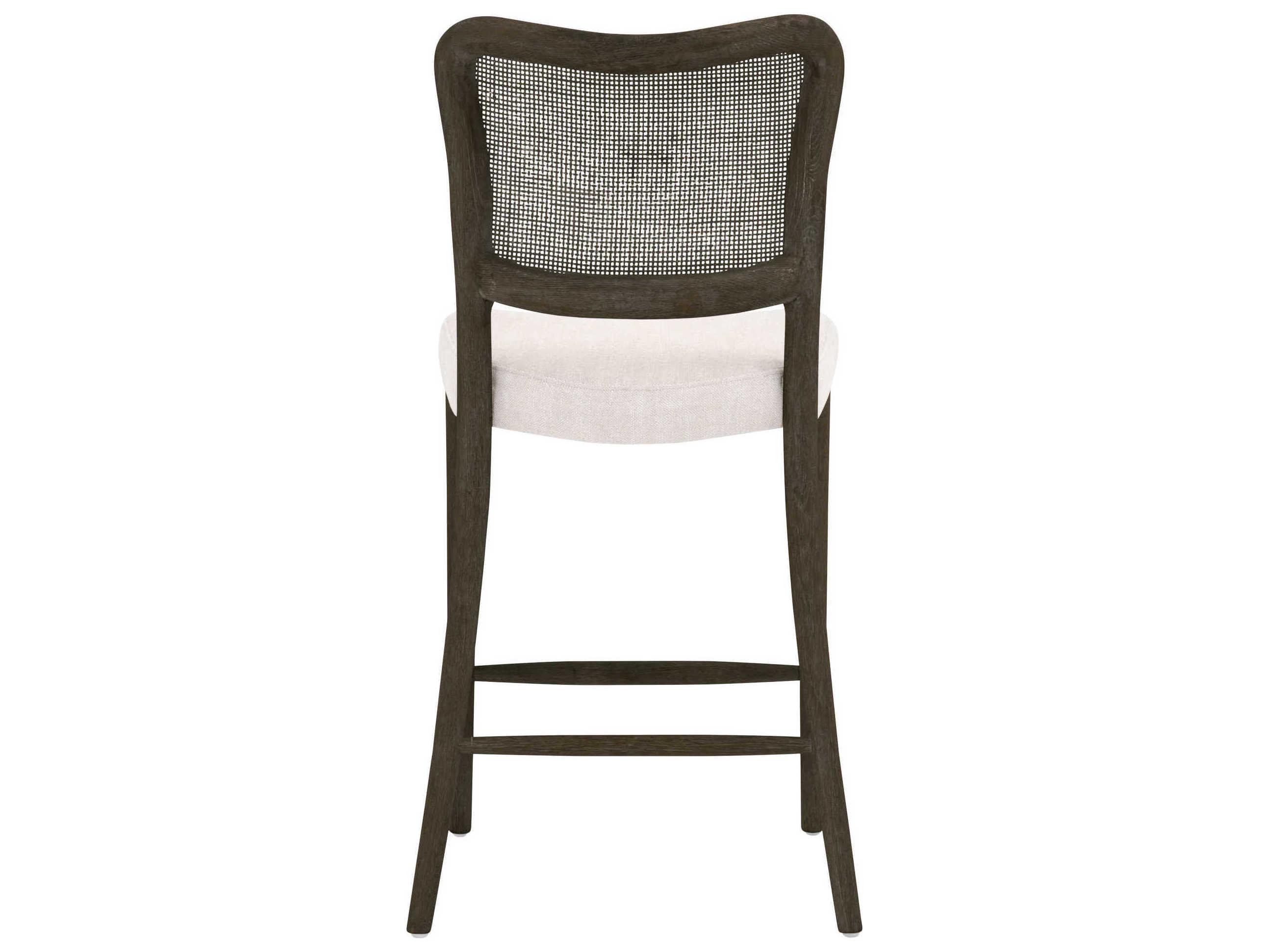 Essentials for Living Stitch & Hand Cela Upholstered Oak Wood Bisque Matte Brown Counter Stool