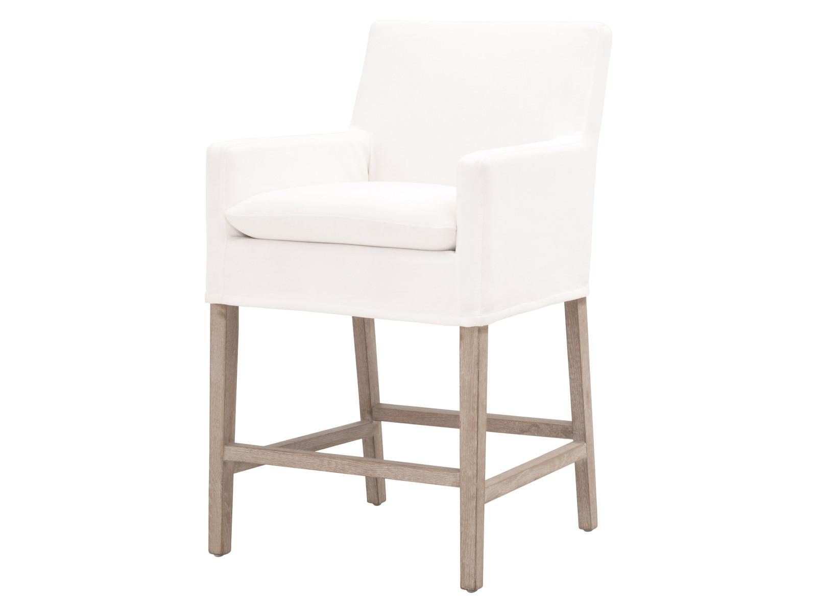 Essentials for Living Stitch & Hand Drake Upholstered Oak Wood Counter Stool