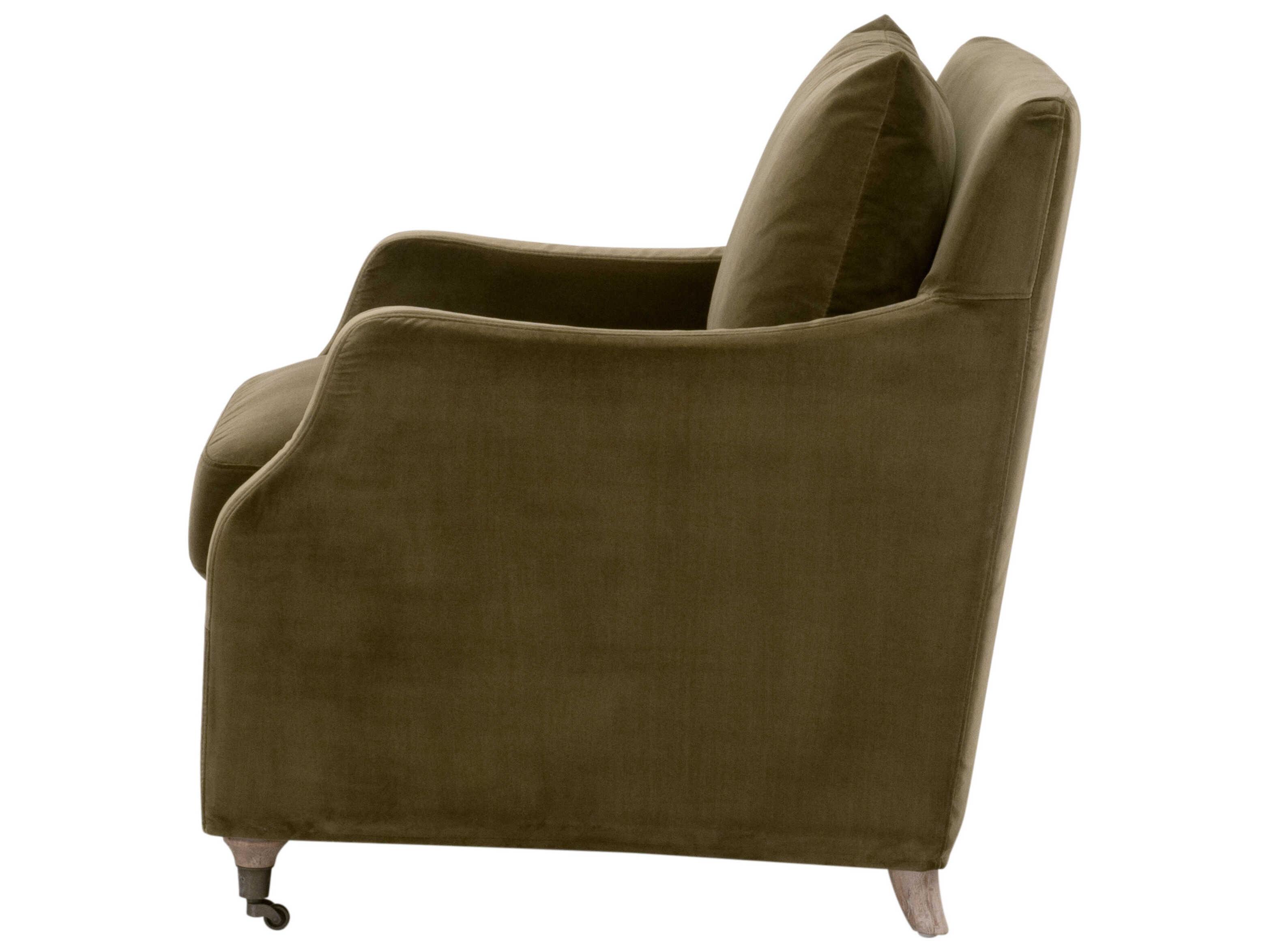 Essentials for Living Stitch & Hand - Upholstery Jade Slipcover Rolling Green Velvet Club Chair