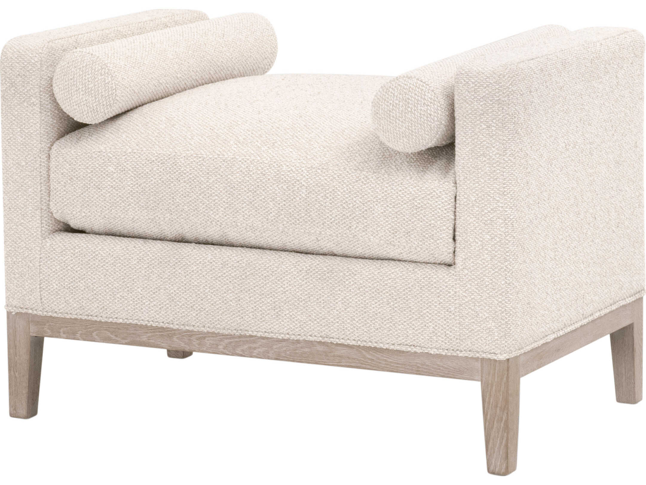 Essentials for Living Stitch & Hand - Dining & Bedroom Keaton Natural Gray Oak Upholstered Accent Stool