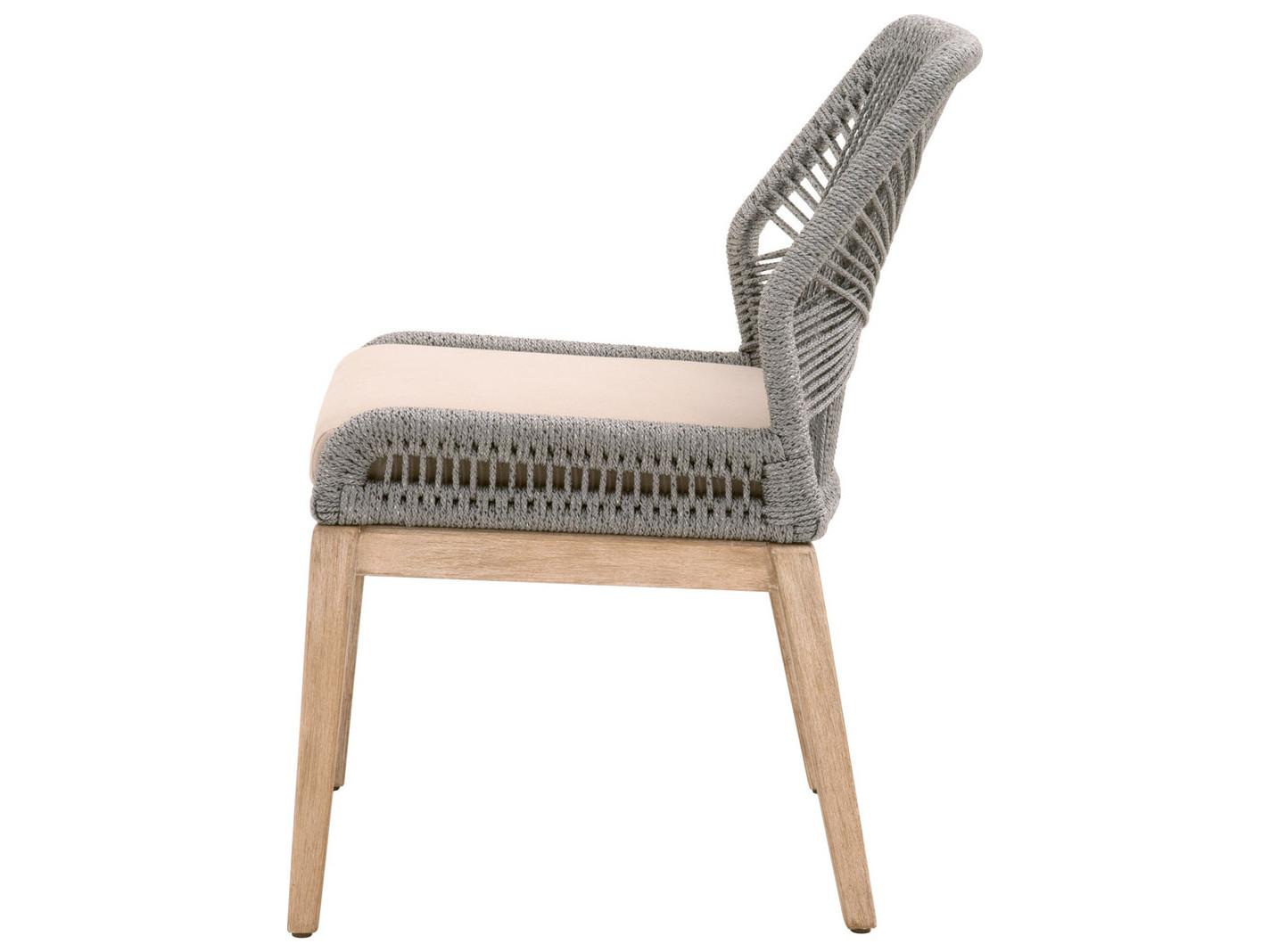 Luxecor Respite Mahogany Wood Gray Upholstered Side Dining Chair