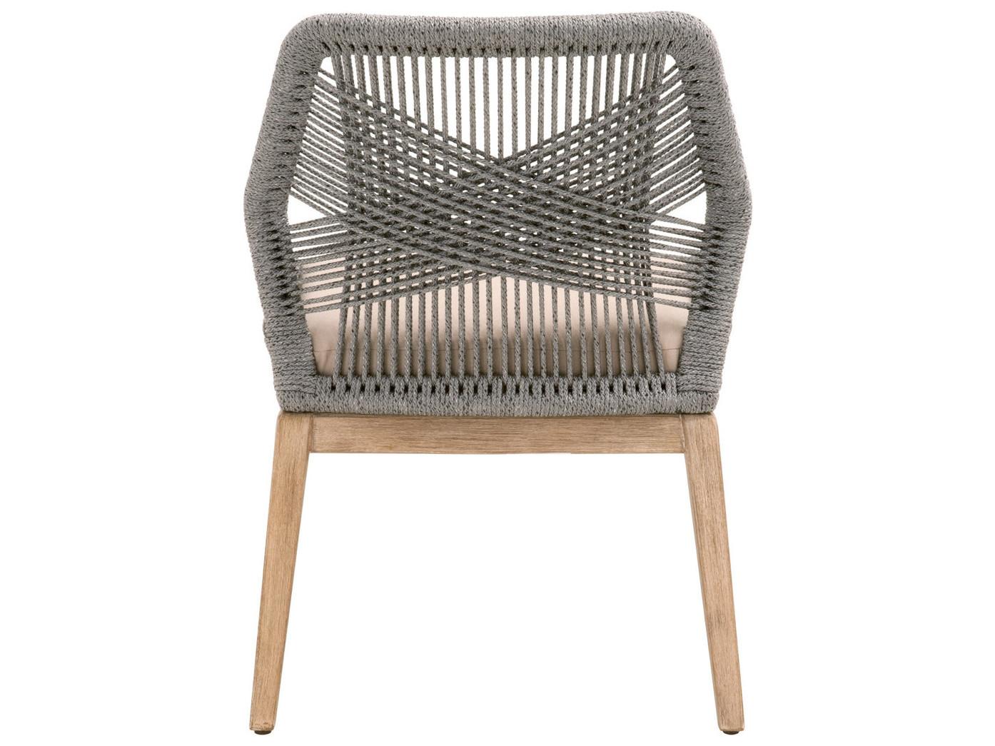 Luxecor Respite Mahogany Wood Gray Upholstered Side Dining Chair