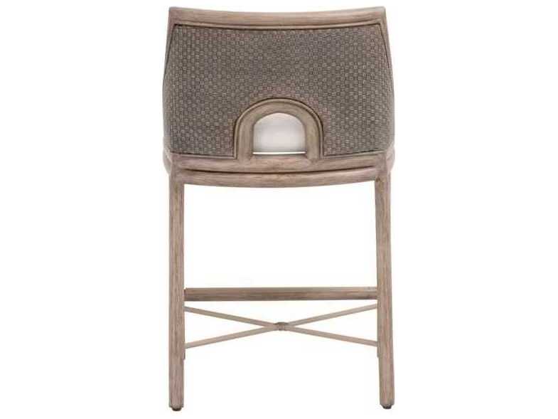 Essentials for Living Woven Adamo Mahogany Wood Gray Upholstered Armless Dining Chair