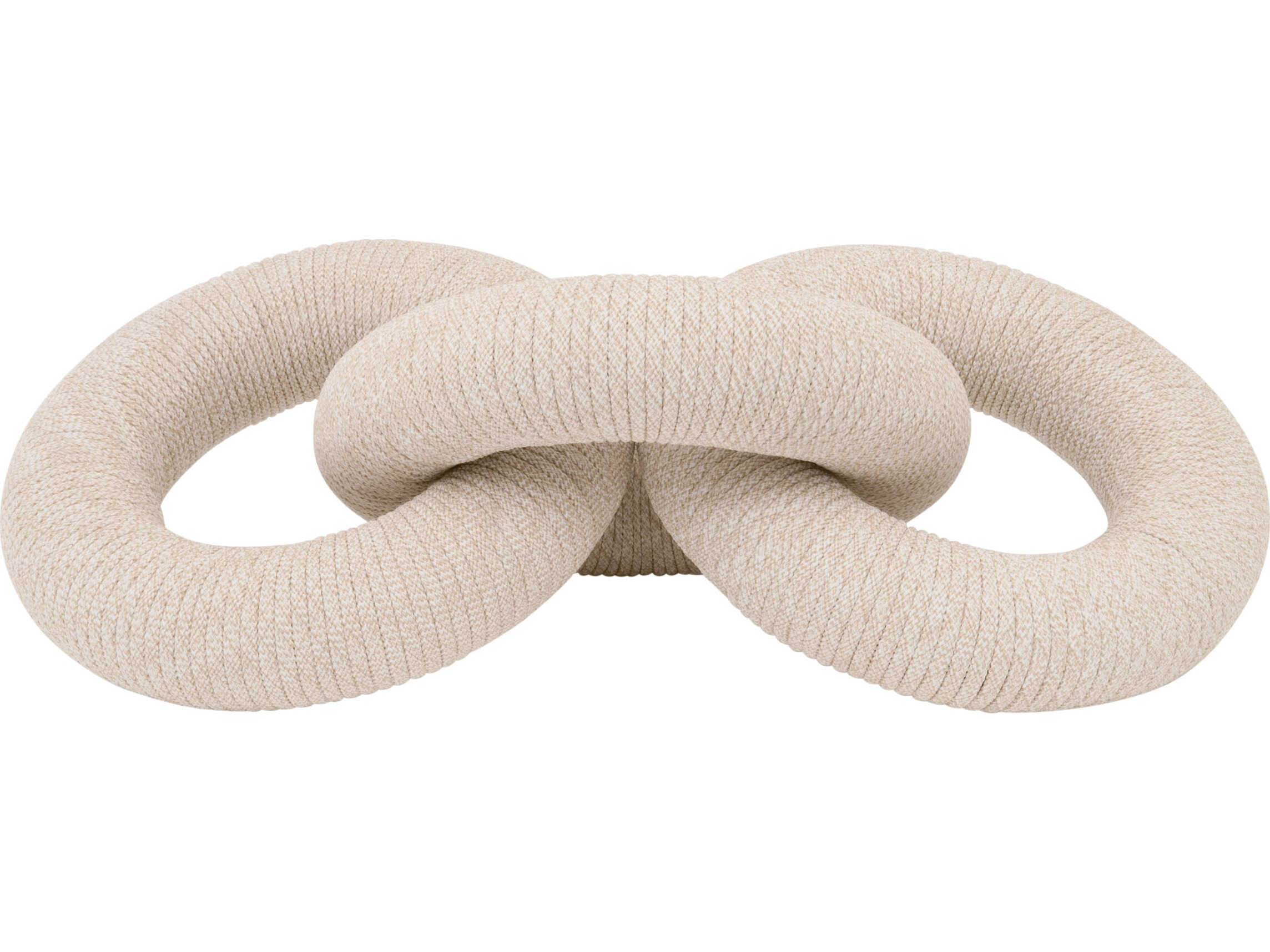 Essentials for Living Woven Crew Rope Link Natural & White Flat Rope Decorative Accent