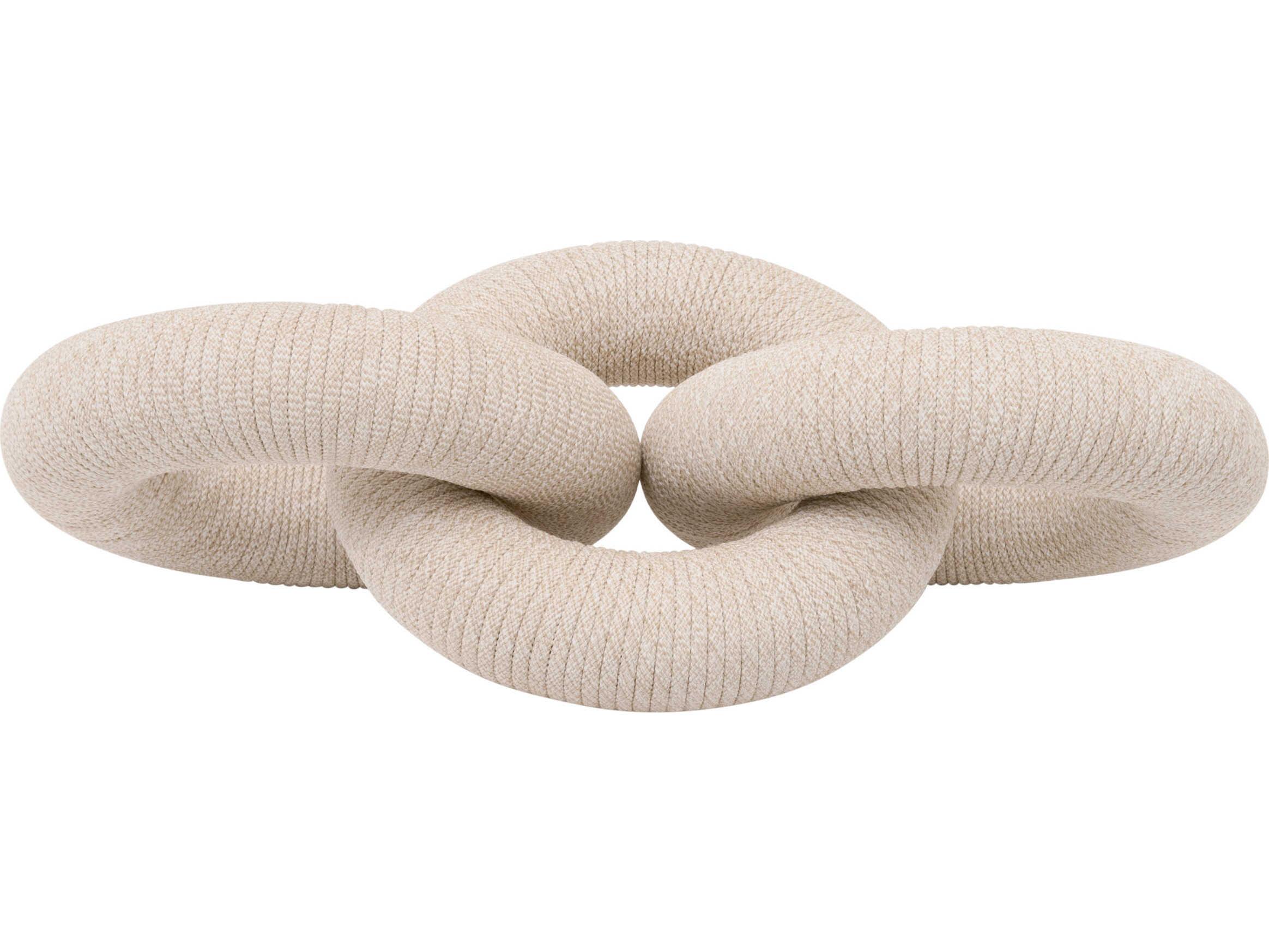 Essentials for Living Woven Crew Rope Link Natural & White Flat Rope Decorative Accent