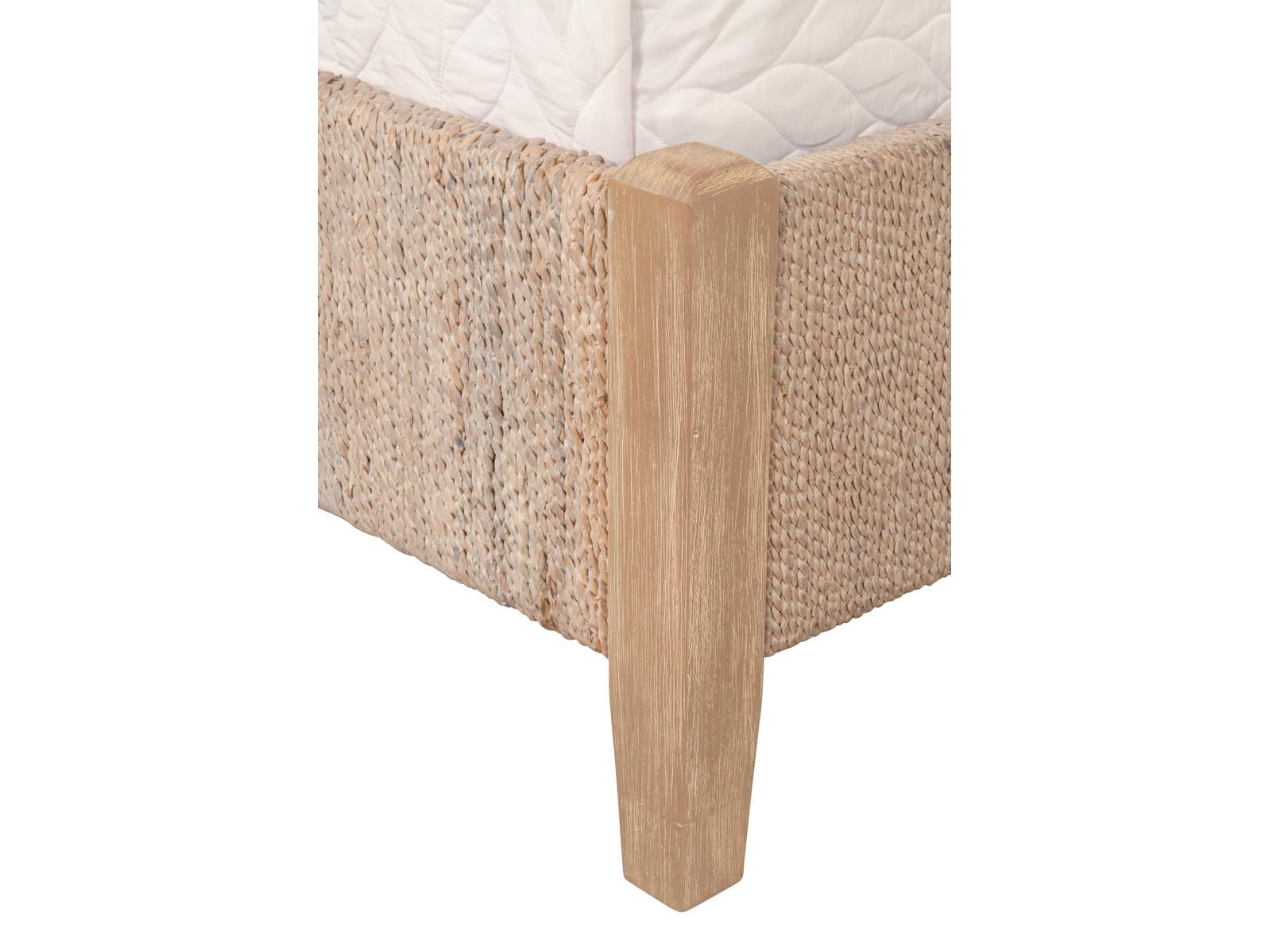 Essentials for Living Woven Malay White Wash Natural Gray Mahogany Wood California King Platform Bed