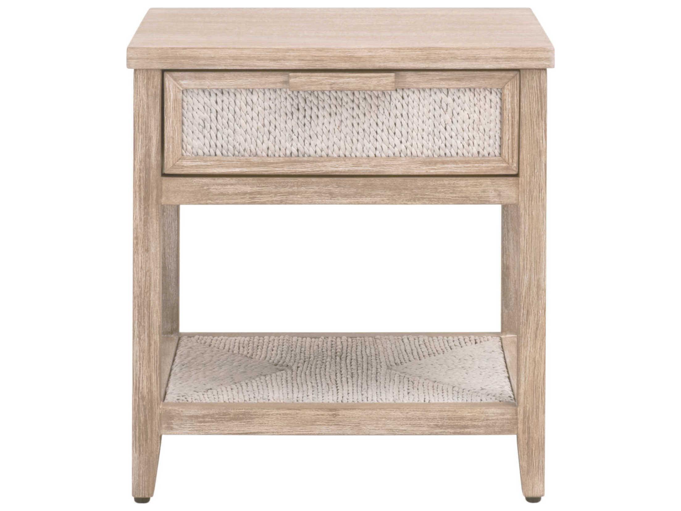 Essentials for Living Woven Malay 1-Drawer Brown Abaca Wood Nightstand