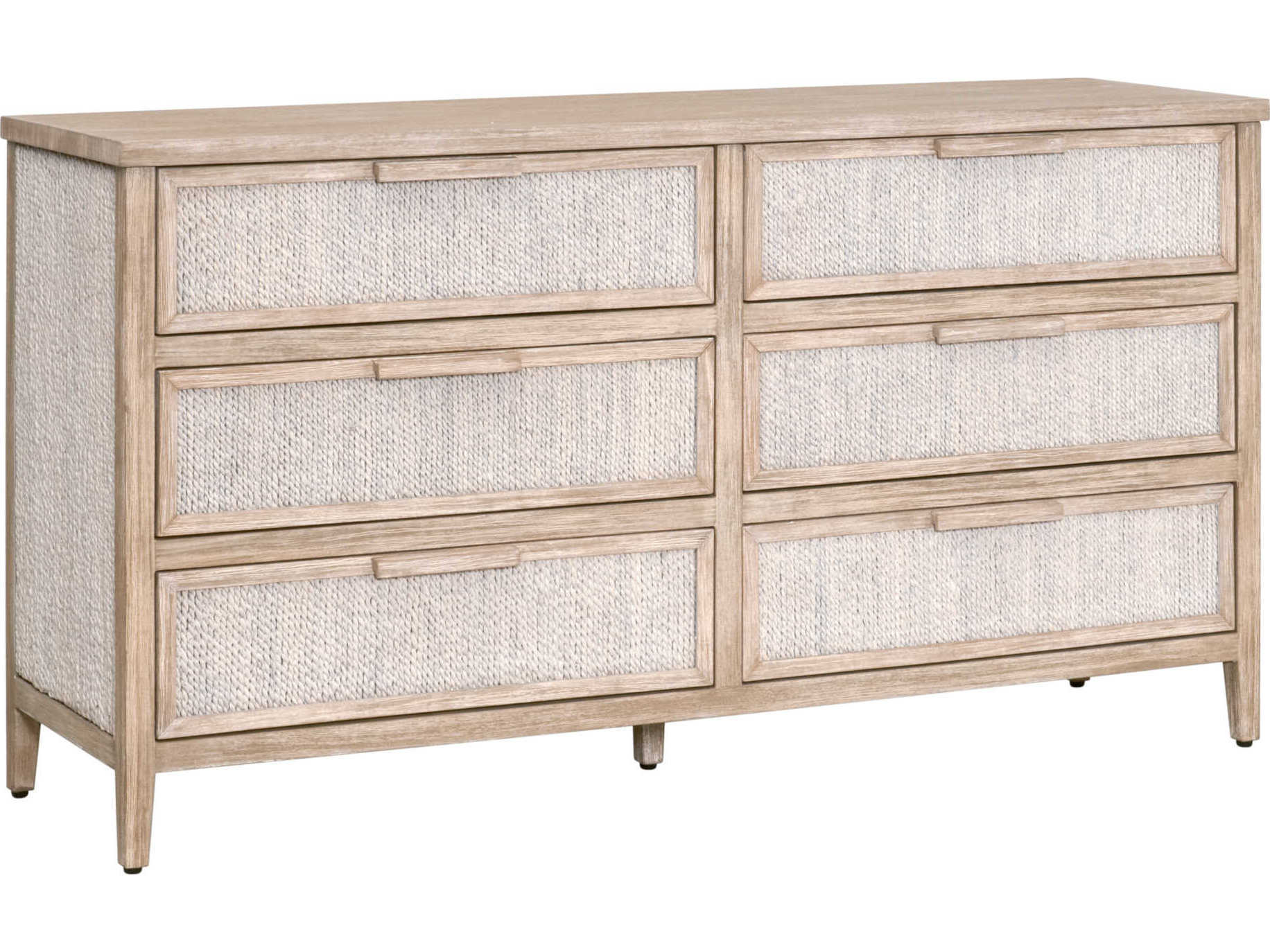 Essentials for Living Woven Malay 6-Drawers Brown Abaca Wood Double Dresser