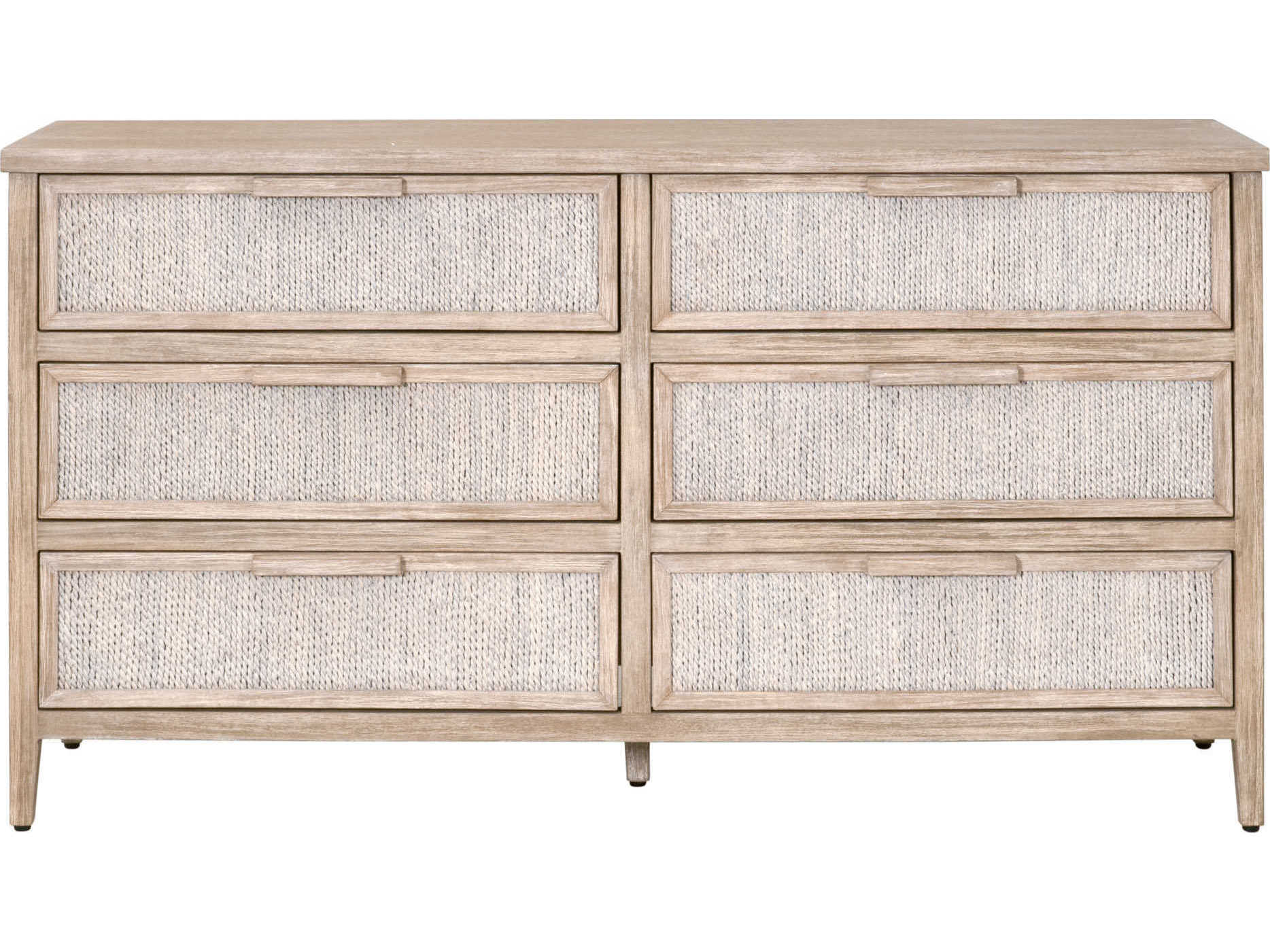 Essentials for Living Woven Malay 6-Drawers Brown Abaca Wood Double Dresser