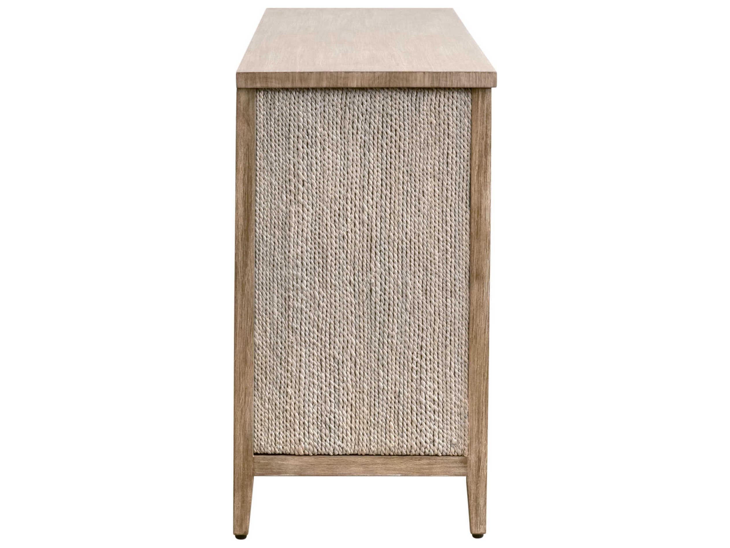 Essentials for Living Woven Malay 6-Drawers Brown Abaca Wood Double Dresser