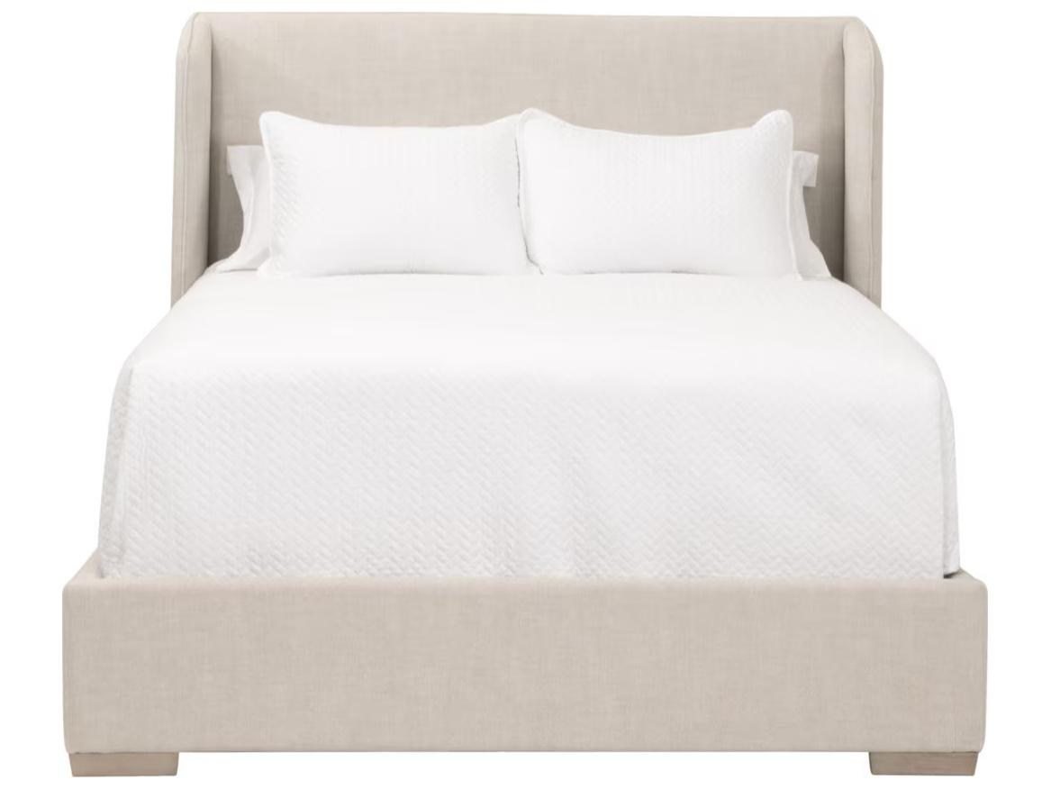 Essentials for Living Stitch & Hand - Dining & Bedroom Stewart Natural Oak Wood Upholstered Queen Panel Bed