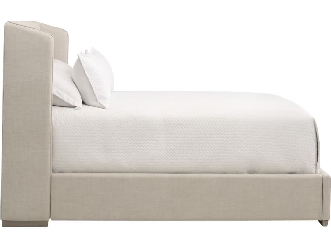 Essentials for Living Stitch & Hand - Dining & Bedroom Stewart Natural Oak Wood Upholstered King Panel Bed