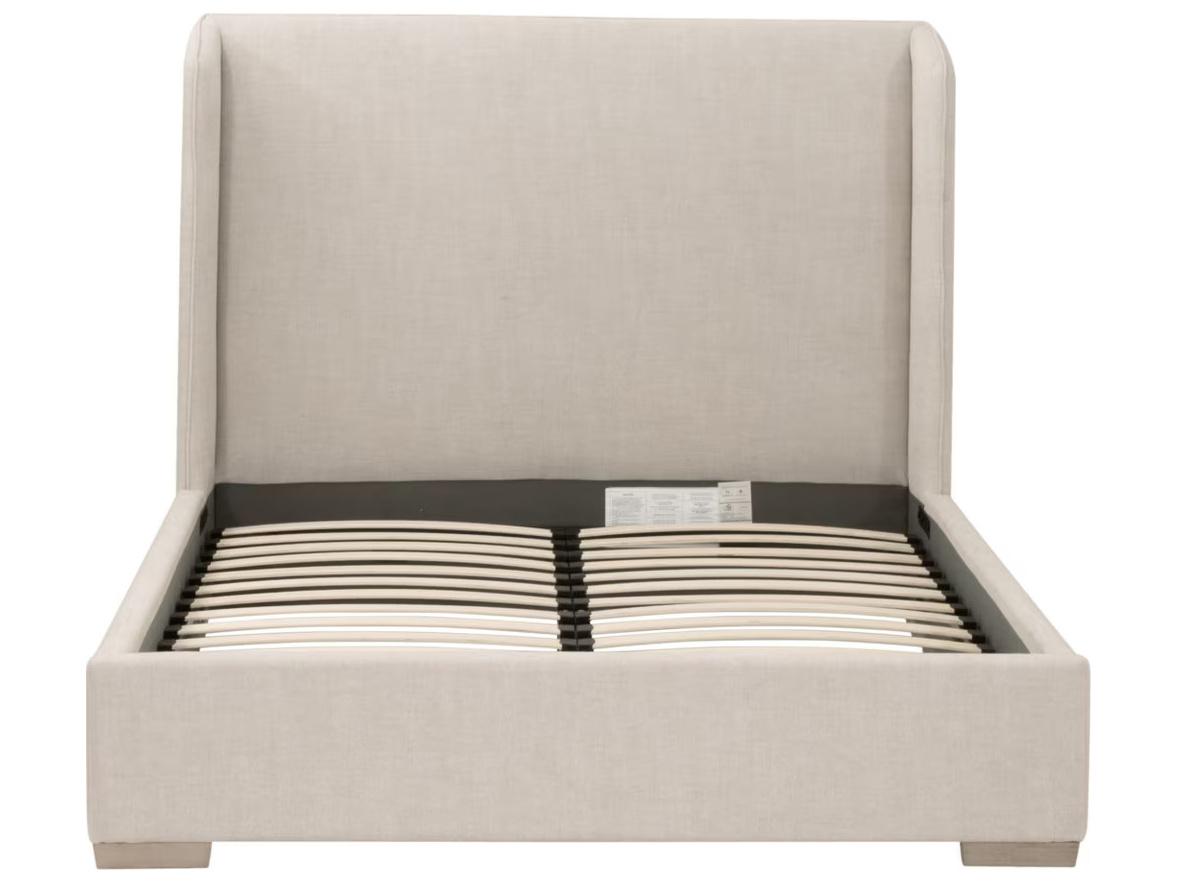 Essentials for Living Stitch & Hand - Dining & Bedroom Stewart Natural Oak Wood Upholstered King Panel Bed