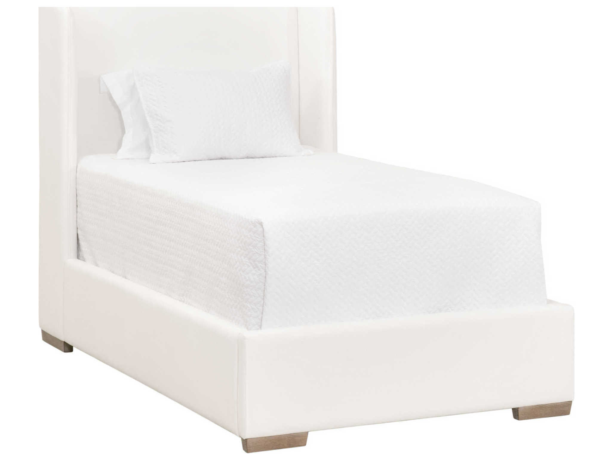 Essentials for Living Stitch & Hand Stewart White Oak Wood Upholstered Twin Panel Bed