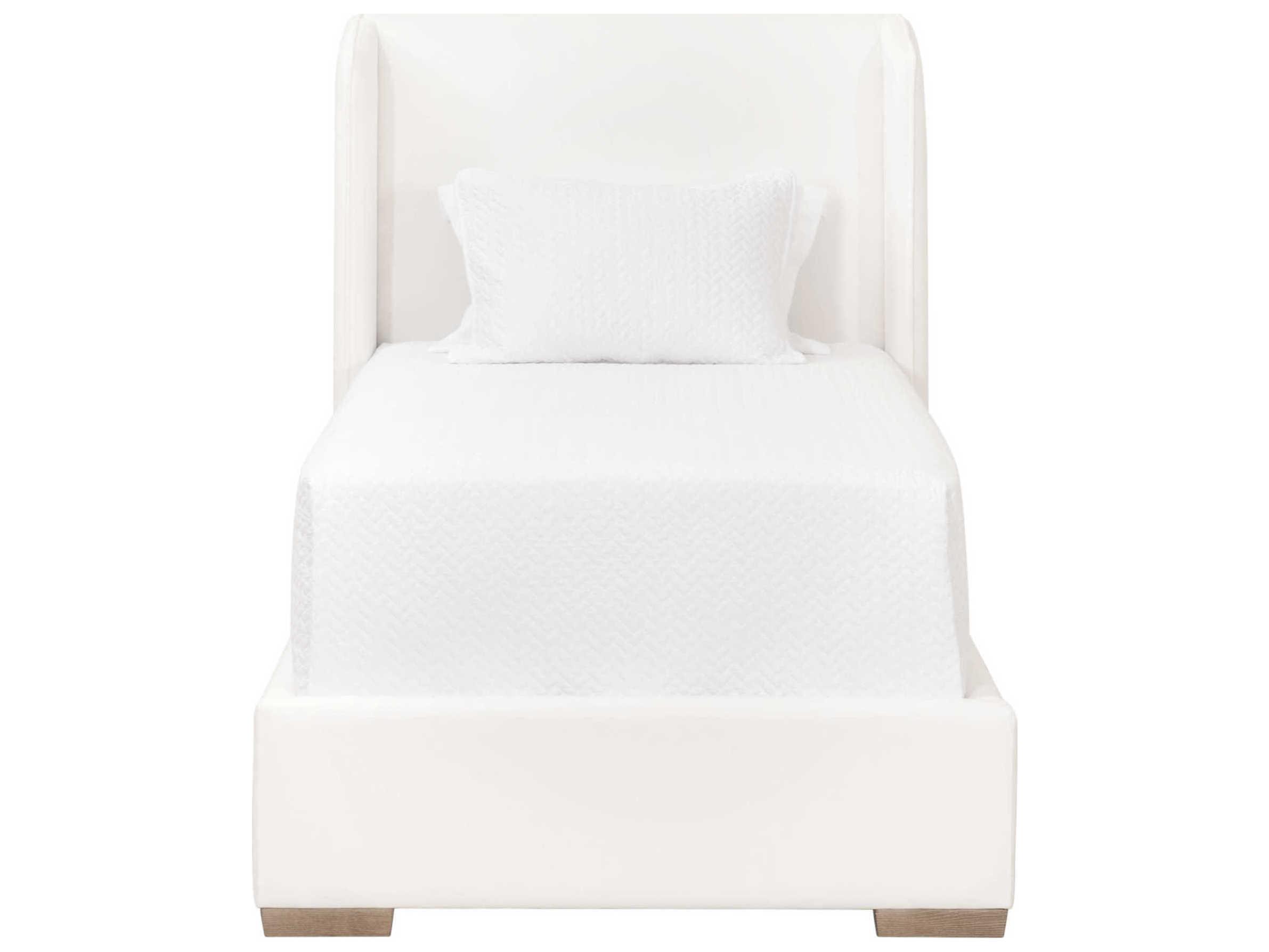 Essentials for Living Stitch & Hand Stewart White Oak Wood Upholstered Twin Panel Bed