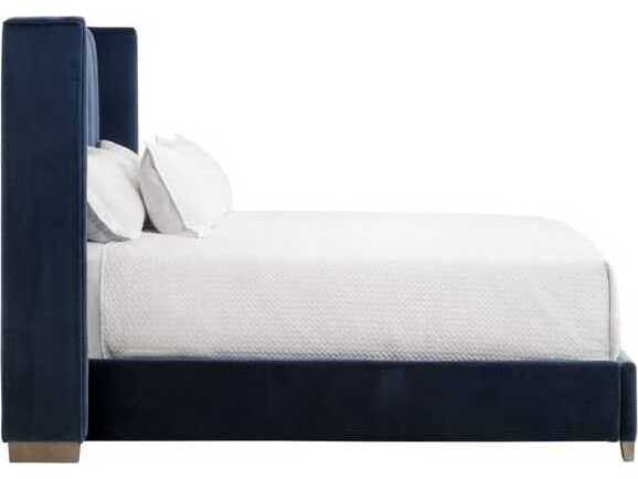 Essentials for Living Stitch & Hand - Dining & Bedroom Blue Oak Wood Upholstered Queen Platform Bed