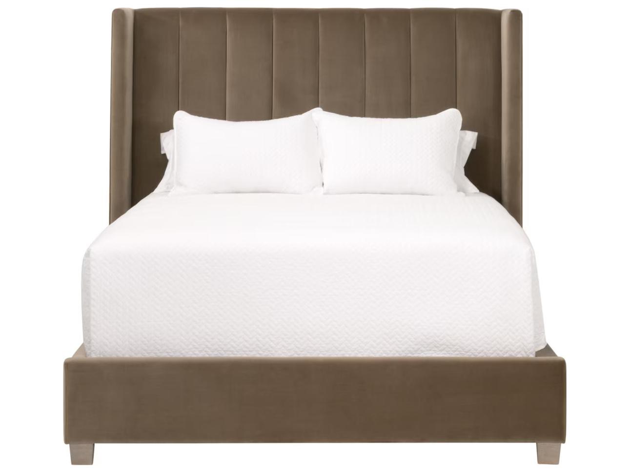 Essentials for Living Stitch & Hand - Dining & Bedroom Chandler Brown Oak Wood Upholstered California King Panel Bed
