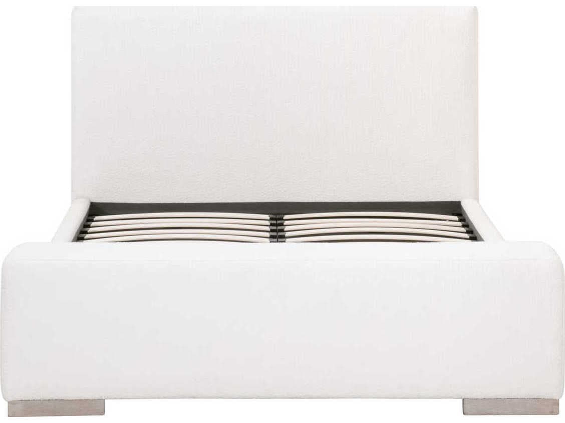 Essentials for Living Stitch & Hand Warren Gray Oak Wood Upholstered King Panel Bed