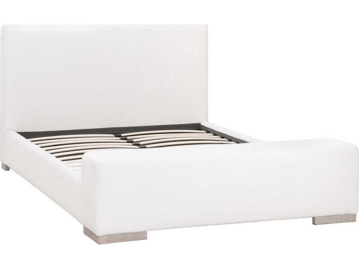 Essentials for Living Stitch & Hand Warren Gray Oak Wood Upholstered King Panel Bed