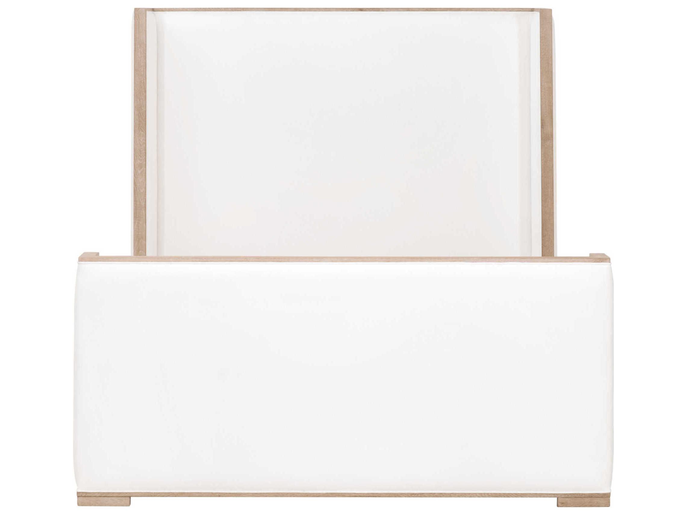 Essentials for Living Stitch & Hand Tailor White Oak Wood Upholstered King Panel Bed