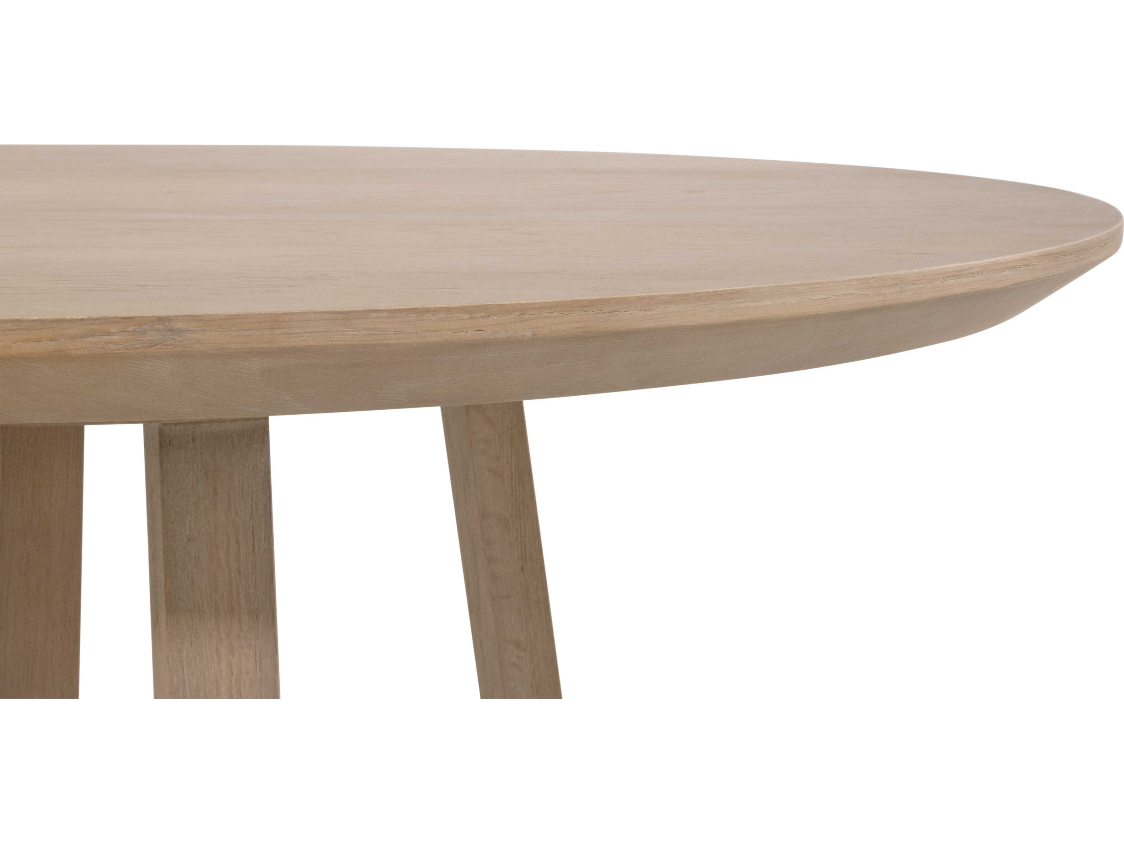 Essentials for Living Bella Antique Round Wood Reinforced Smoke Gray Oak Dining Table