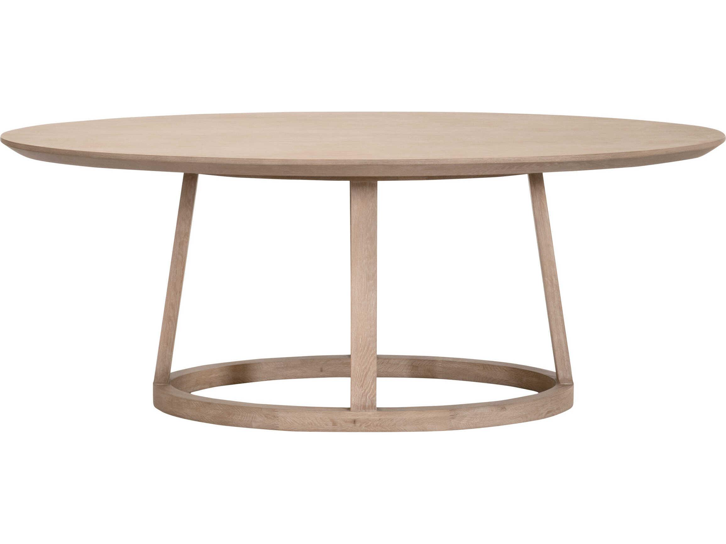 Essentials for Living Bella Antique Oval Wood Reinforced Smoke Gray Oak Dining Table