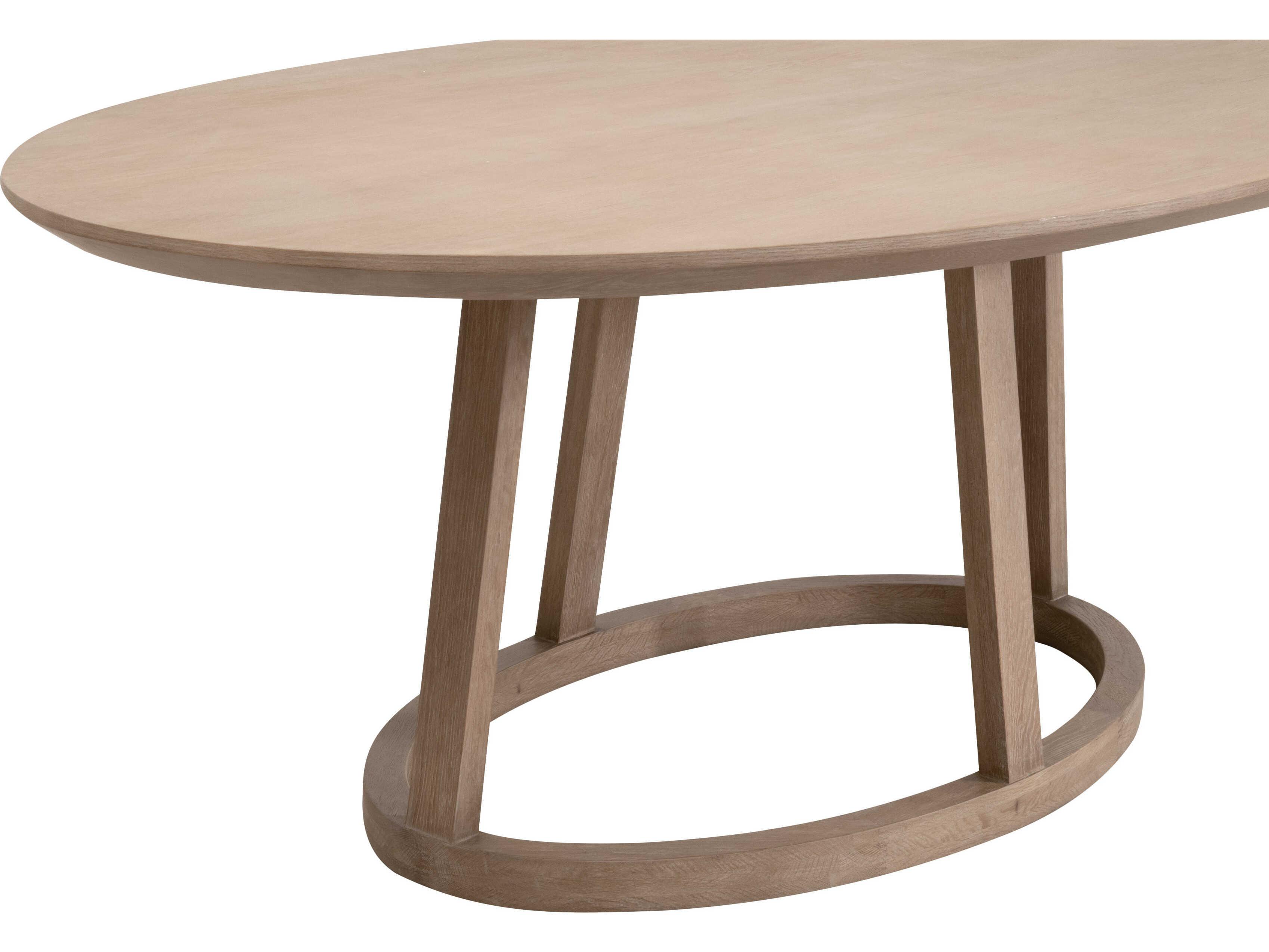 Essentials for Living Bella Antique Oval Wood Reinforced Smoke Gray Oak Dining Table