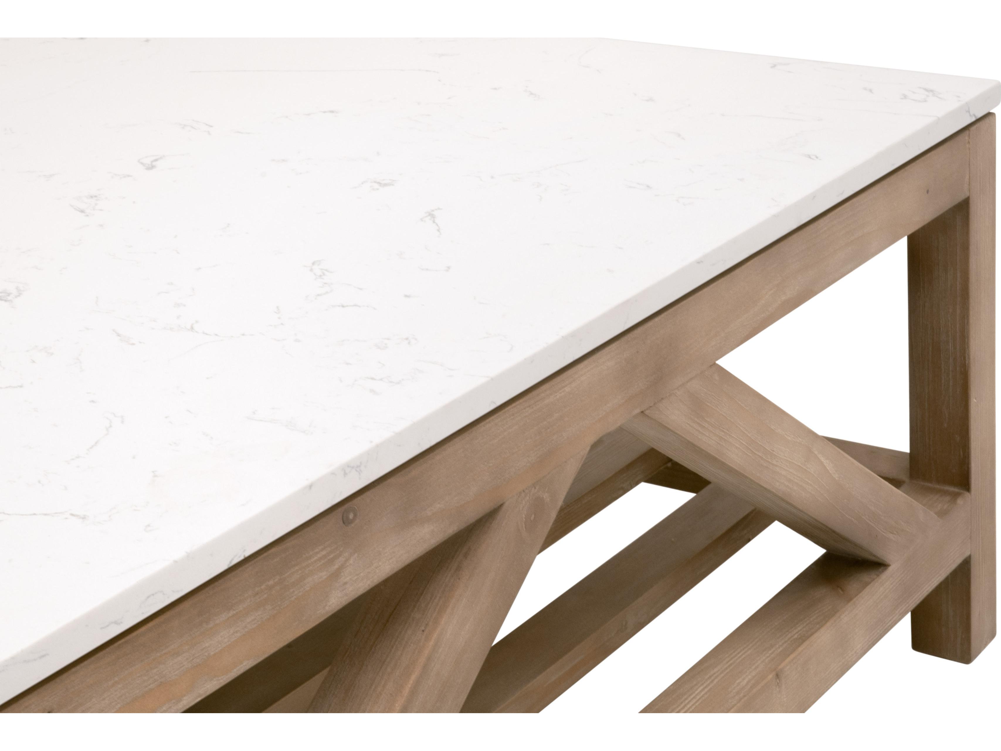 Essentials for Living Bella Antique Square Stone Coffee Table