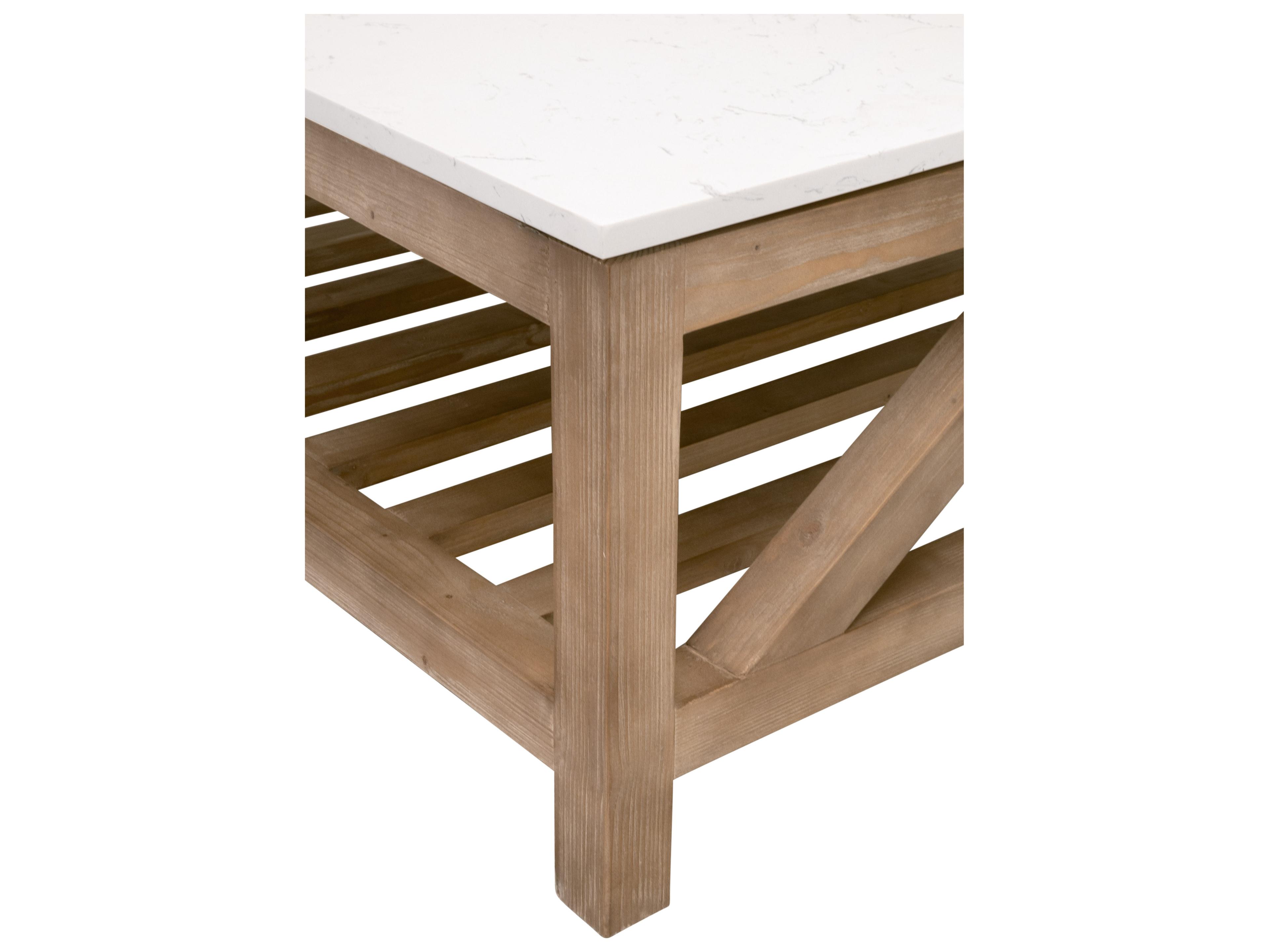 Essentials for Living Bella Antique Square Stone Coffee Table