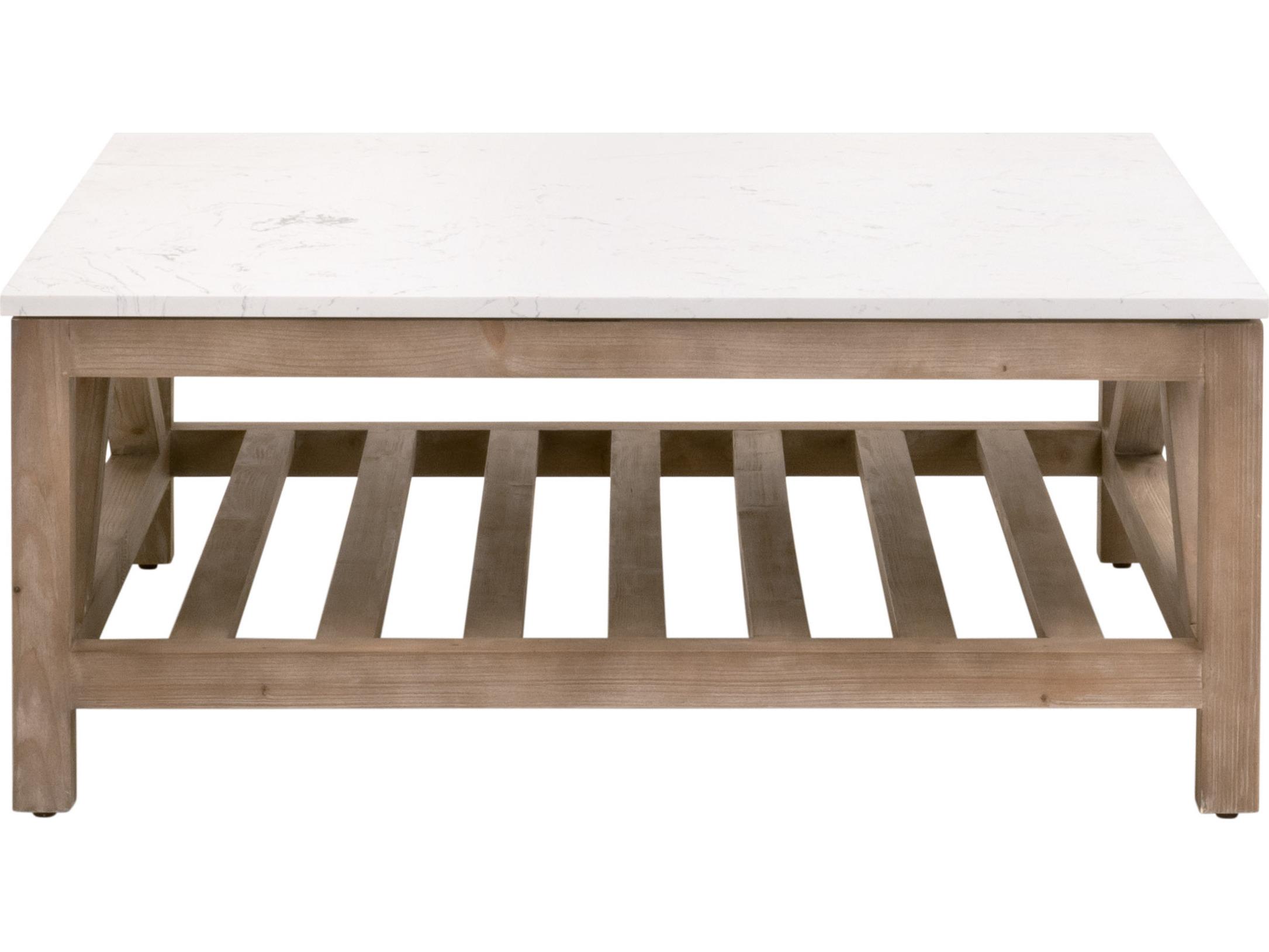 Essentials for Living Bella Antique Square Stone Coffee Table