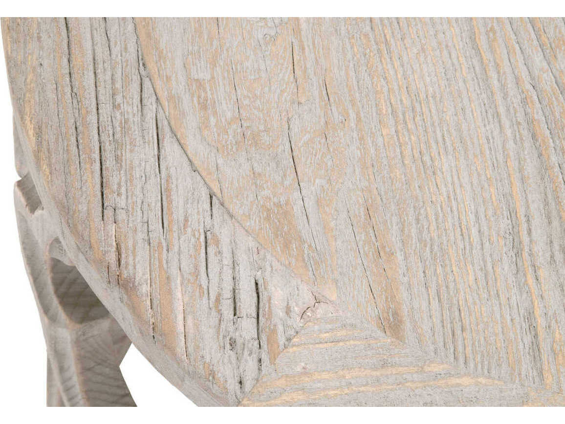 Essentials for Living Bella Antique Clover Round Wood Smoke Gray End Table