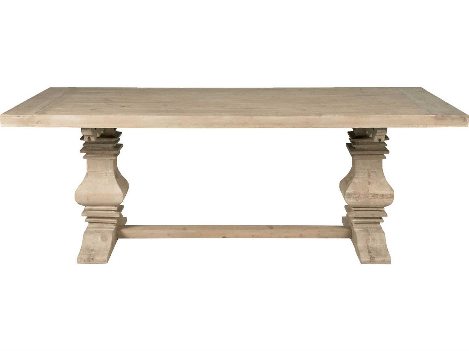 Essentials for Living Bella Antique Monastery Extendable Rectangular Wood Smoke Gray Dining Table