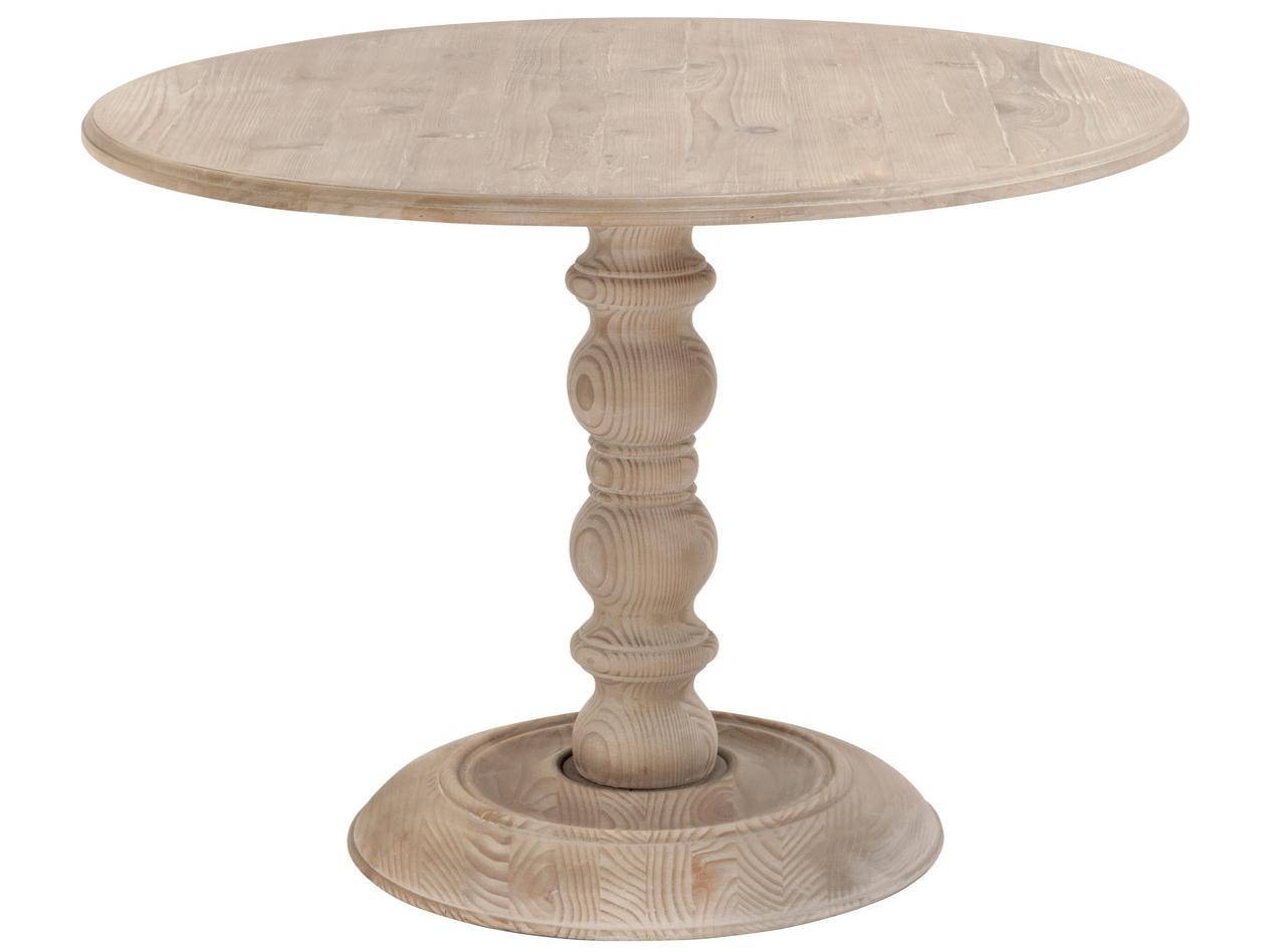 Essentials for Living Bella Antique Chelsea Round Wood Smoke Gray Pine Dining Table
