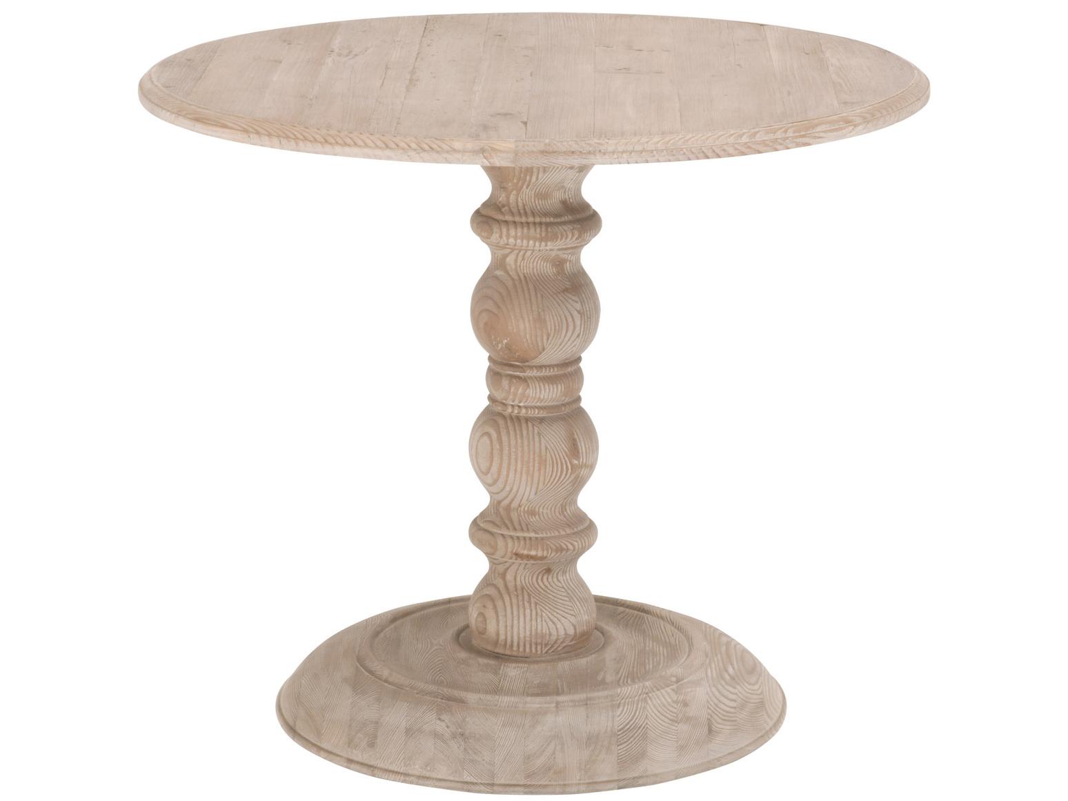 Luxecor Respite Round Wood Smoke Gray Pine Dining Table