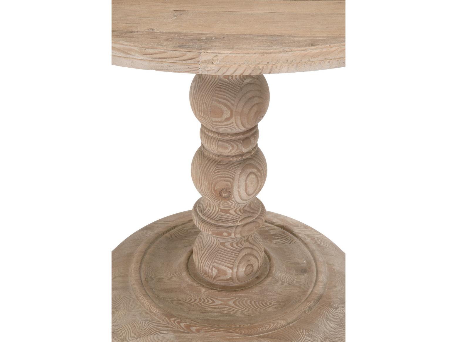Luxecor Respite Round Wood Smoke Gray Pine Dining Table