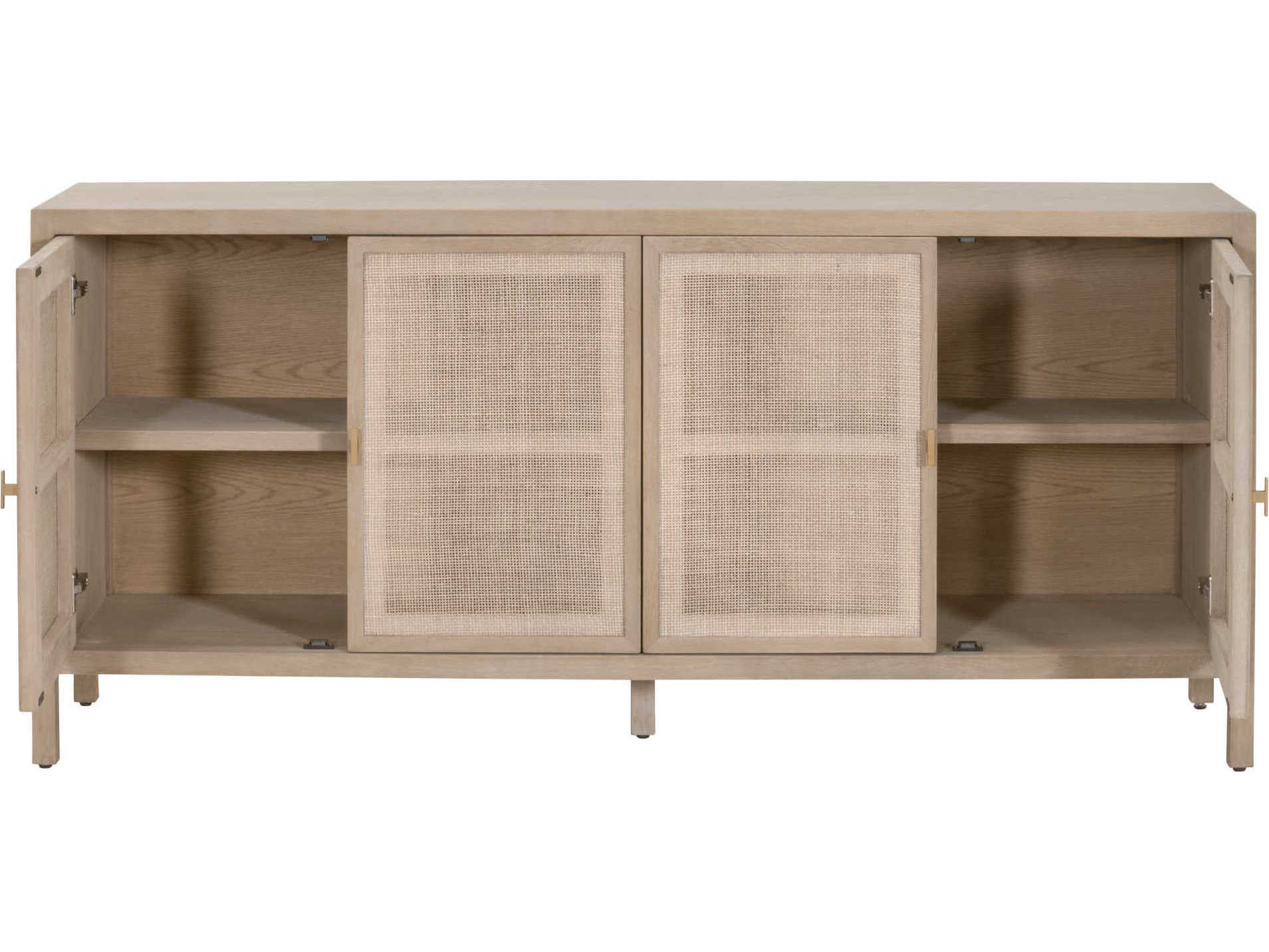 Essentials for Living Bella Antique Carina 75" Oak Wood Smoke Gray Media Console