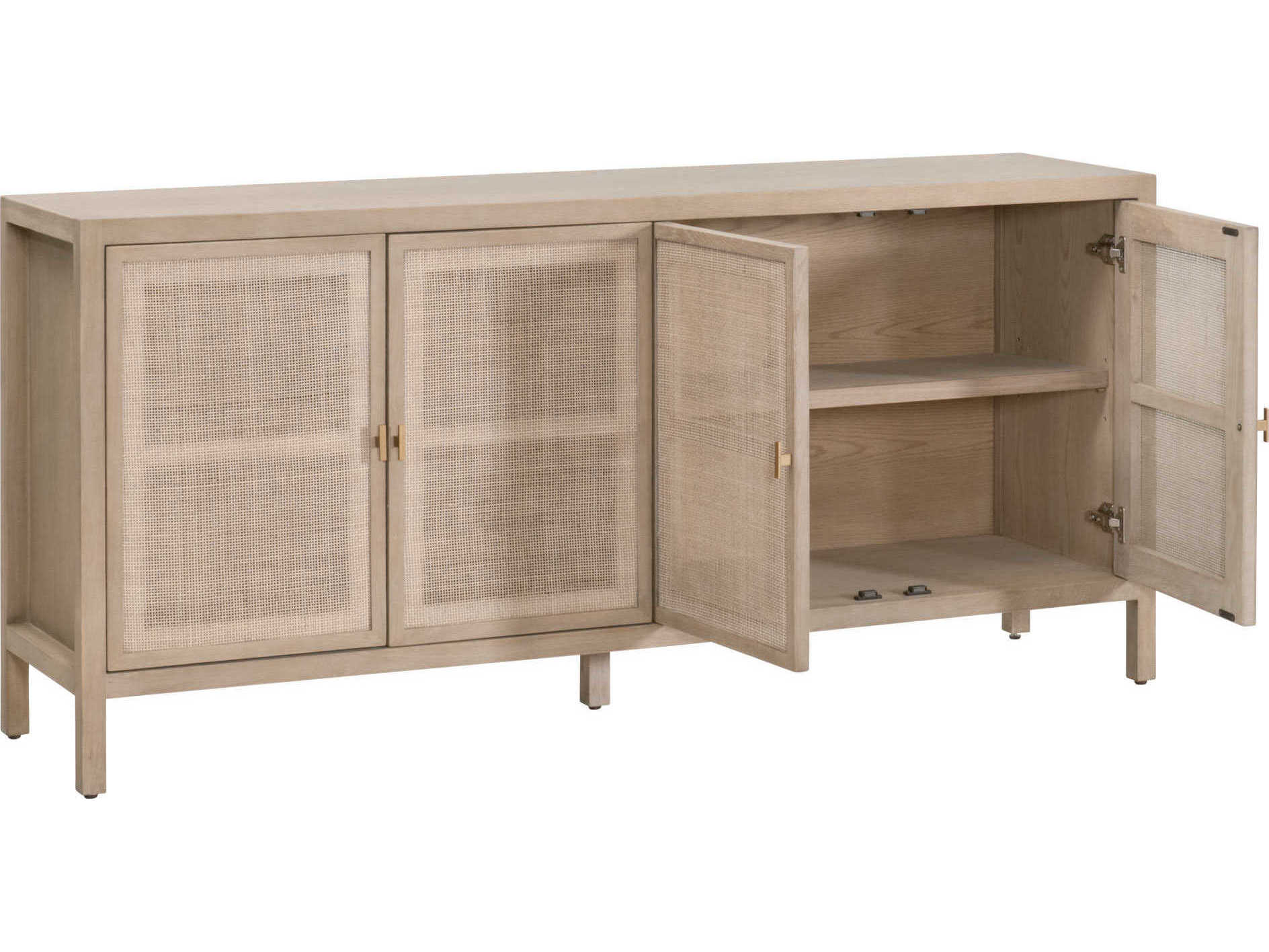 Essentials for Living Bella Antique Carina 75" Oak Wood Smoke Gray Media Console