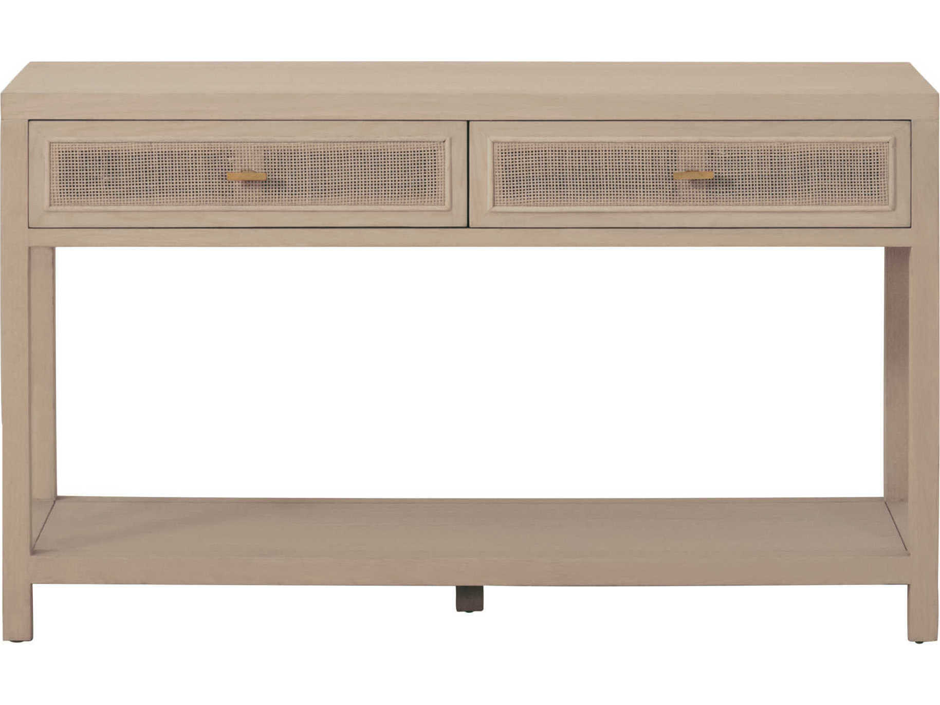 Essentials for Living Bella Antique Cane Rectangular Wood Smoke Gray Oak Console Table