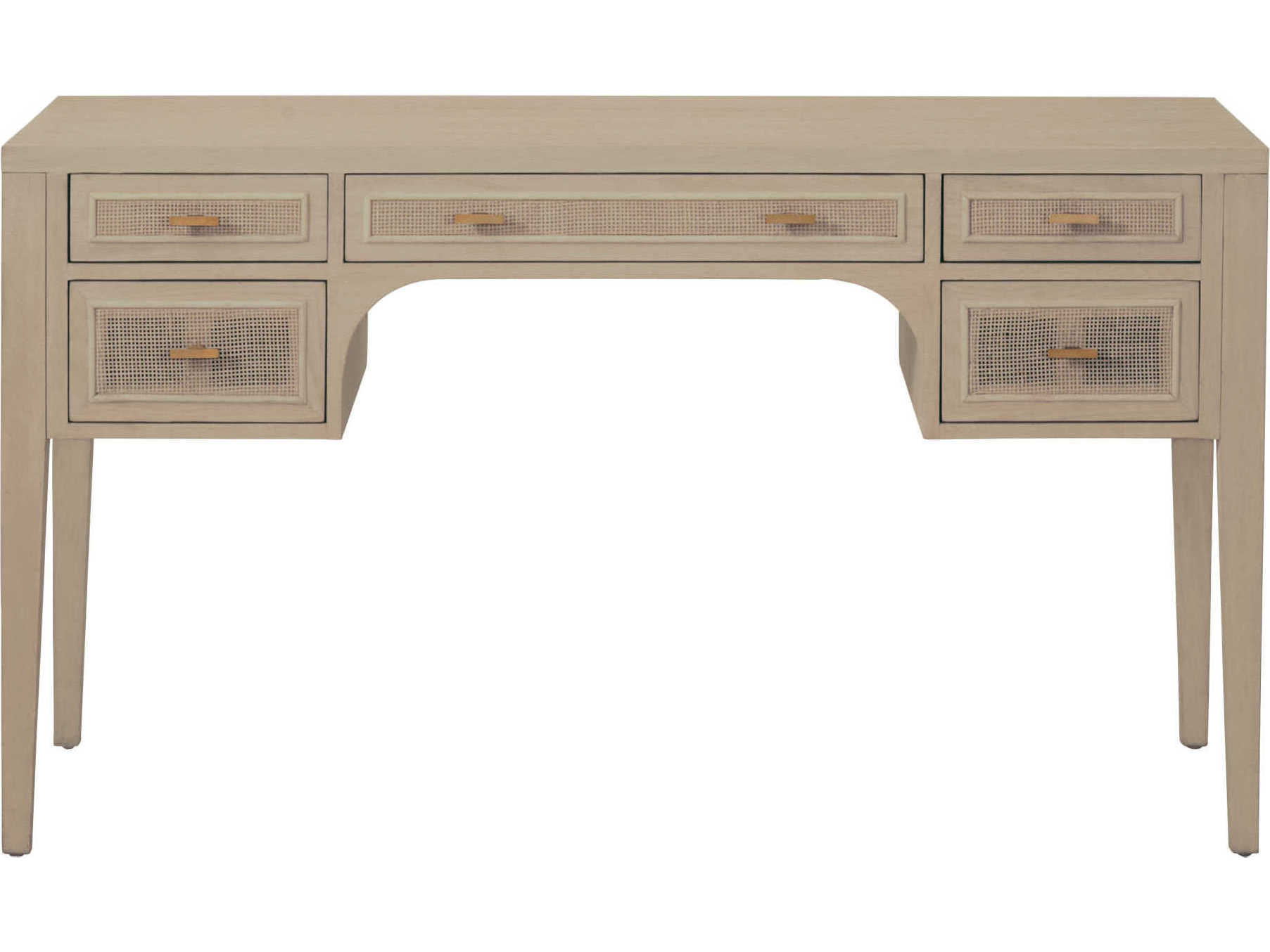 Essentials for Living Bella Antique Cane Smoke Gray Oak Pine Wood Secretary Desk