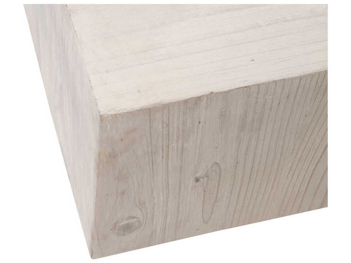 Essentials for Living Bella Antique Montauk Rectangular Wood White Wash Pine Coffee Table