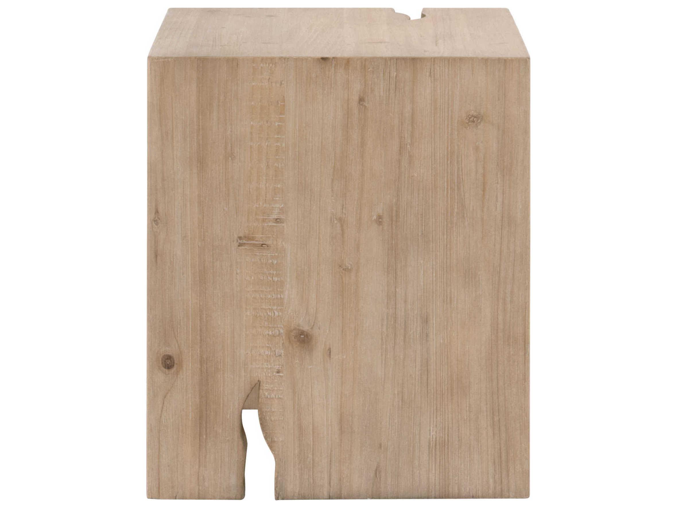 Essentials for Living Bella Antique Reed Rectangular Wood Smoke Gray Pine End Table