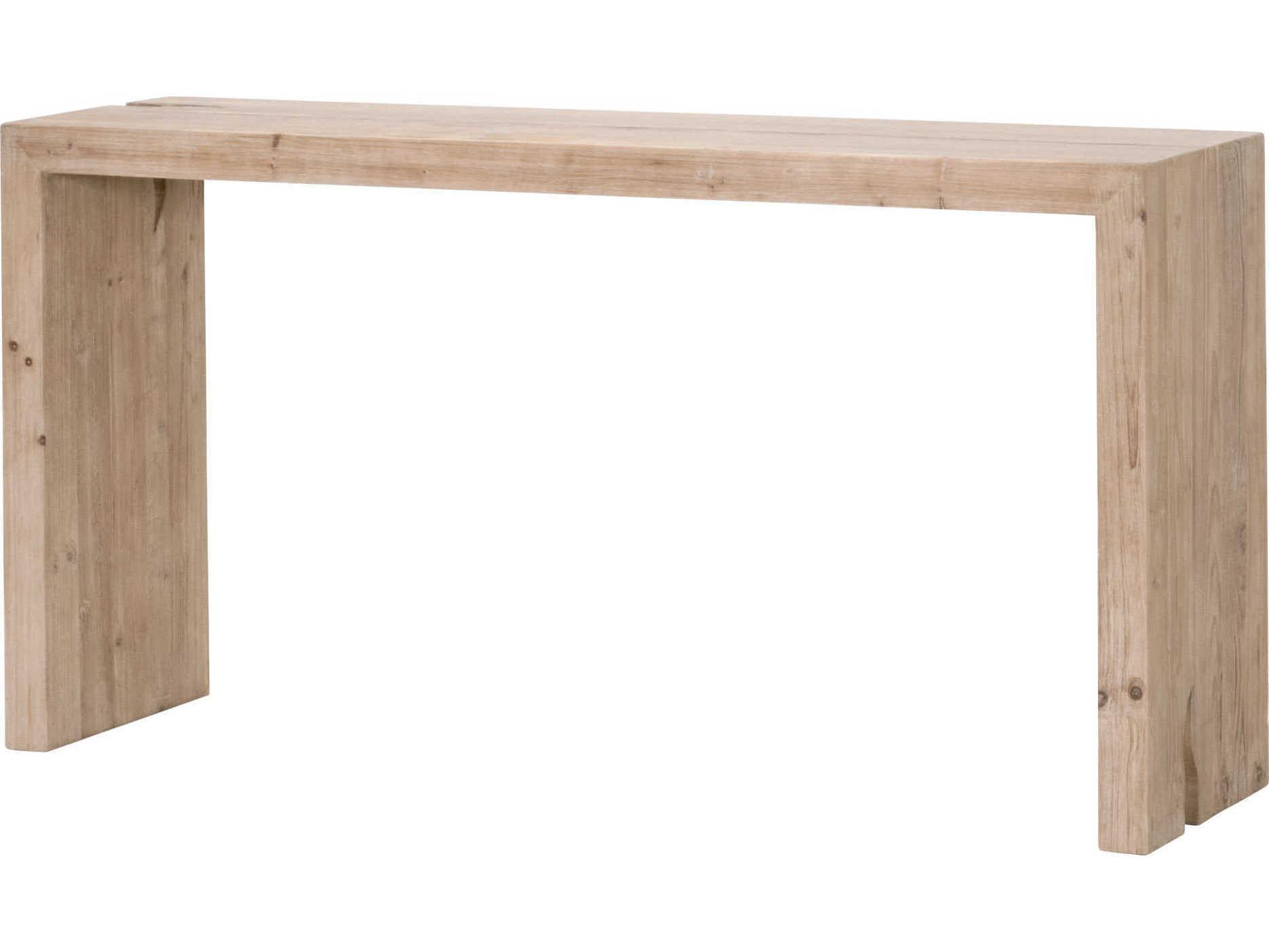 Luxecor Respite Rectangular Wood Smoke Gray Pine Console Table