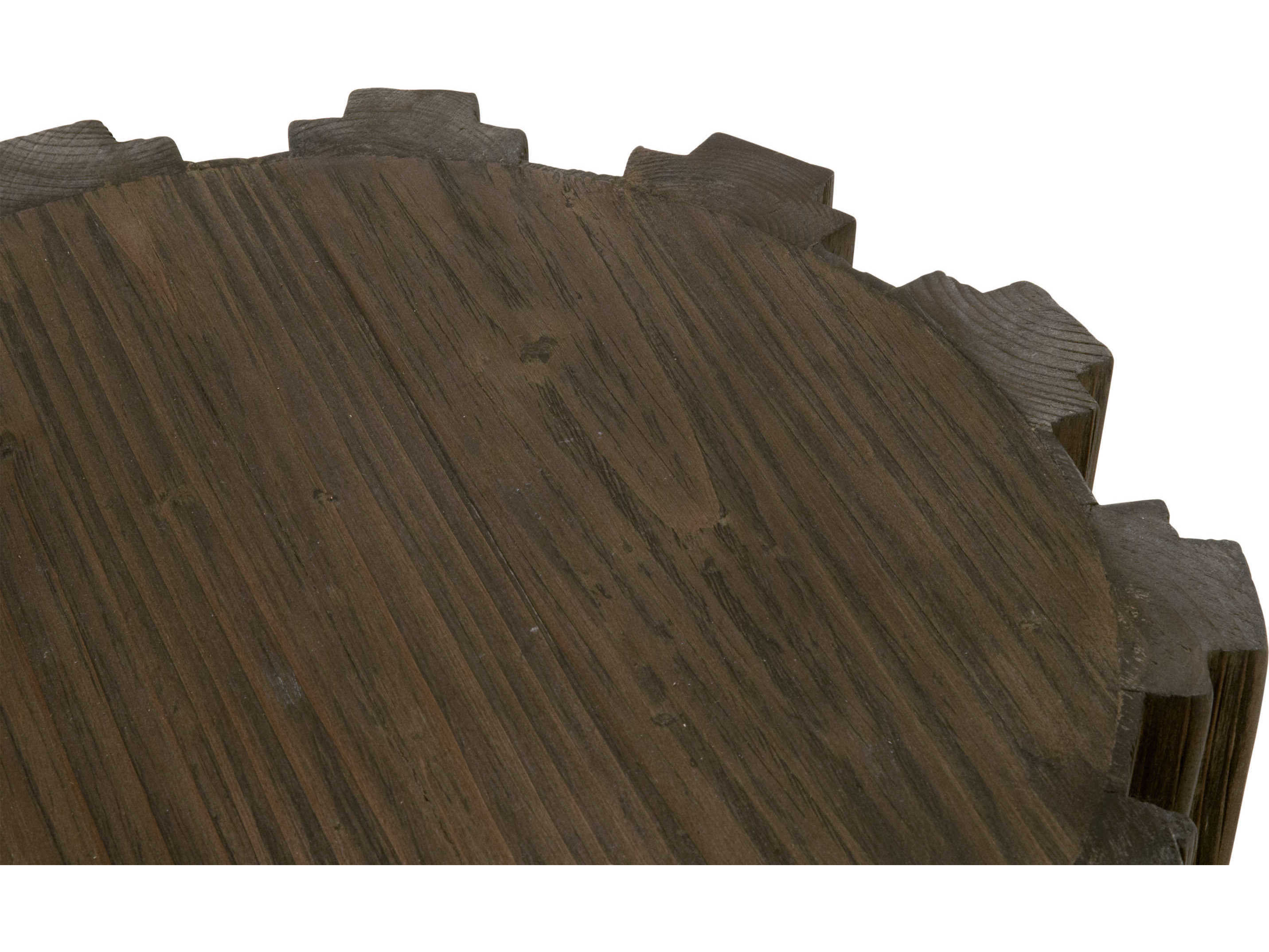 Essentials for Living Bella Antique Roma Round Wood Drift Brown Pine End Table