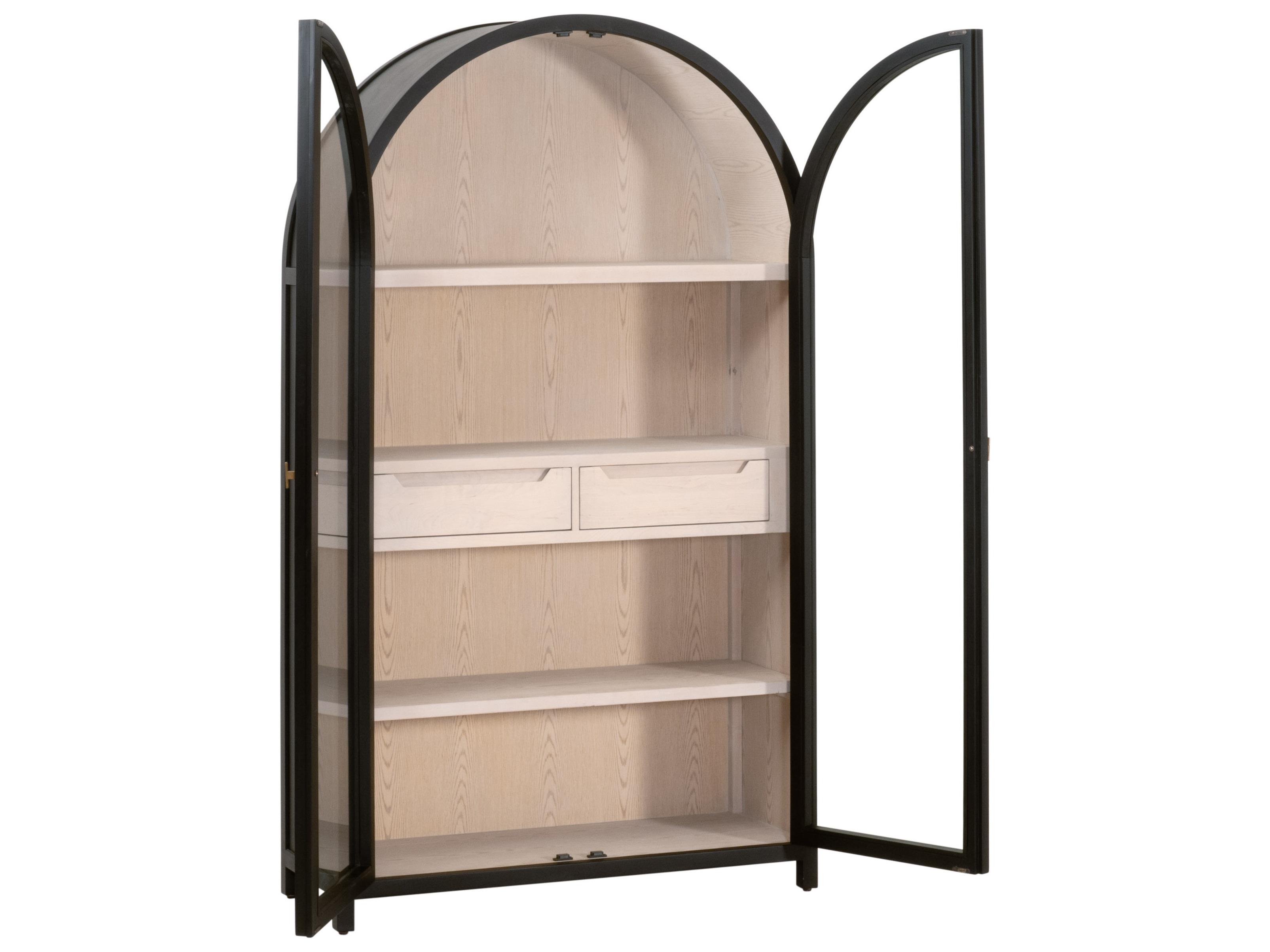 Essentials for Living Bella Antique Birch Wood Display Cabinet