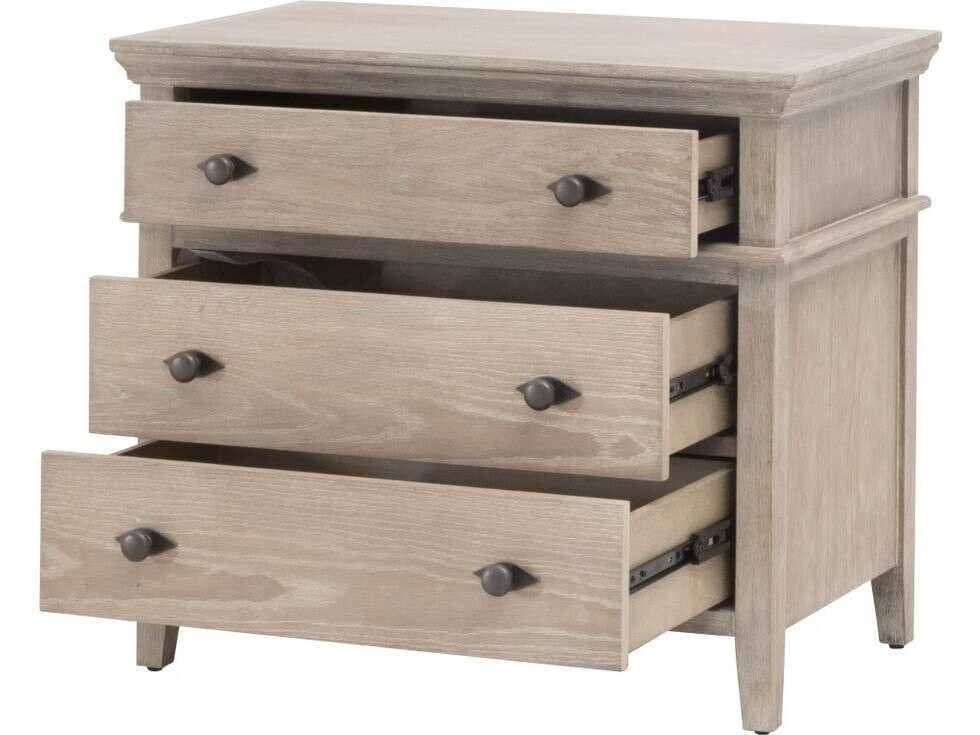 Essentials for Living Sample Oxford 3-Drawers Oak Wood Nightstand