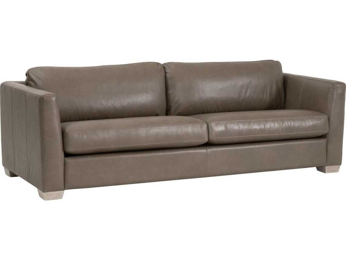 Essentials for Living Sample Neiman Gray Leather Sofa