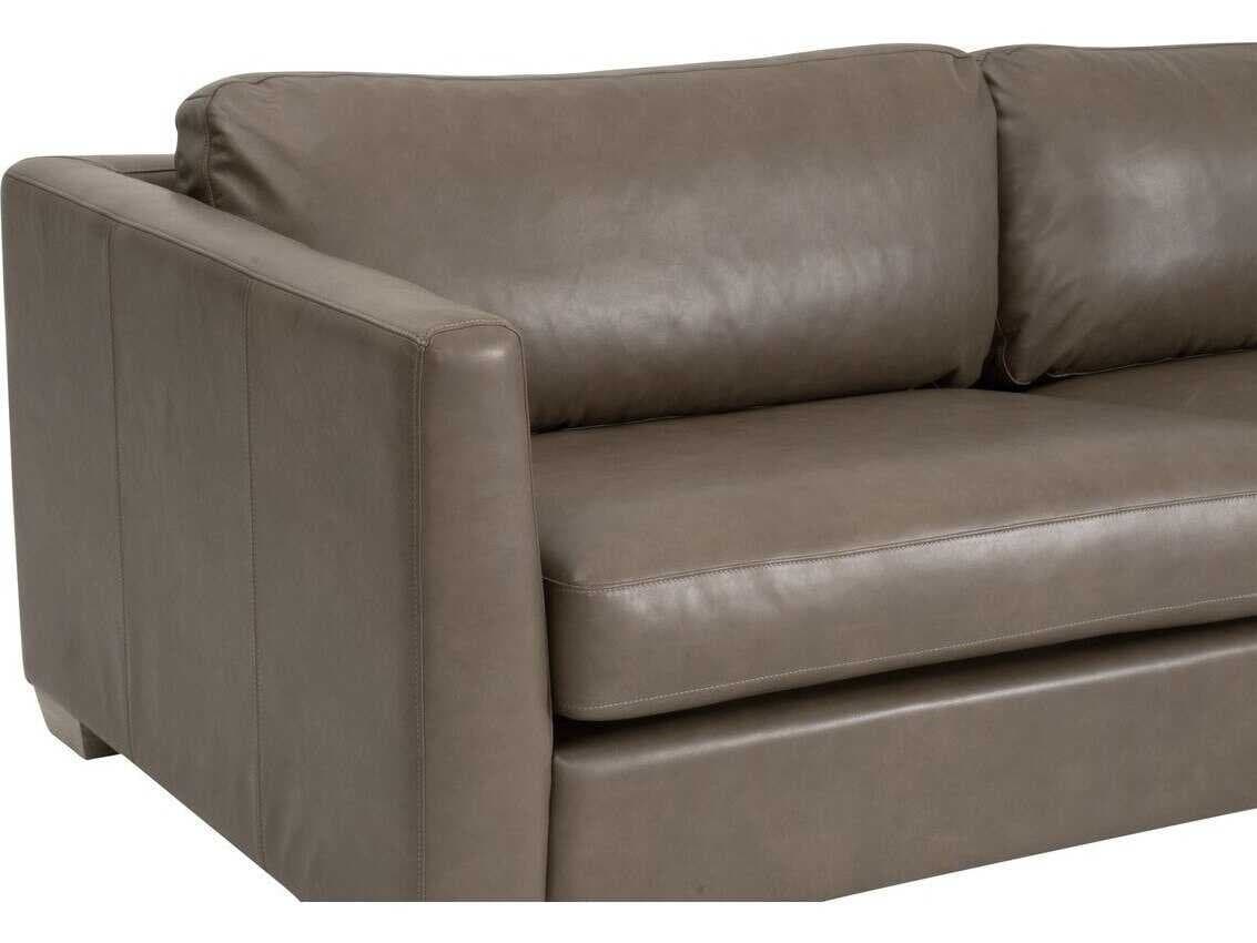 Essentials for Living Sample Neiman Gray Leather Sofa