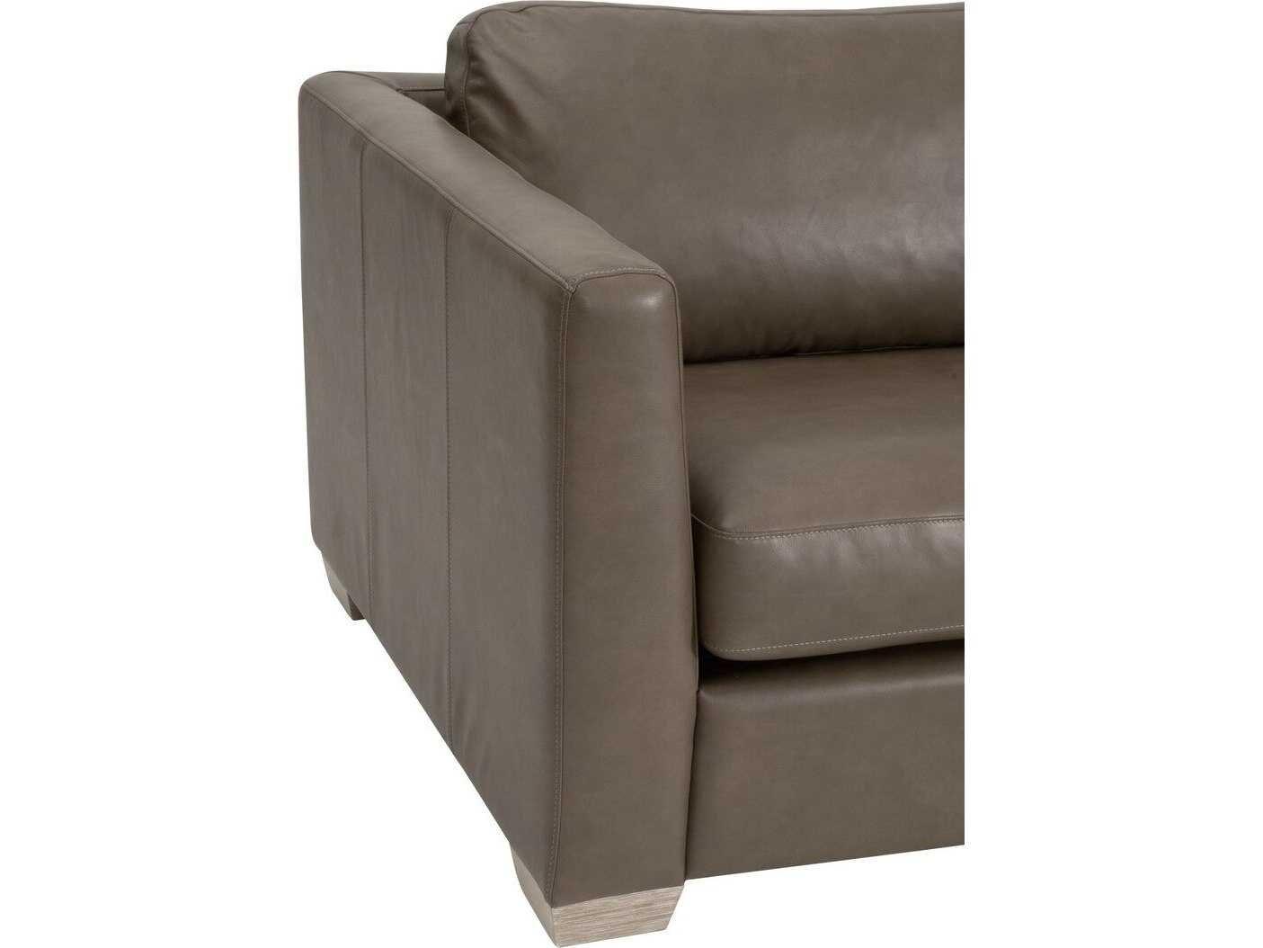 Essentials for Living Sample Neiman Gray Leather Sofa